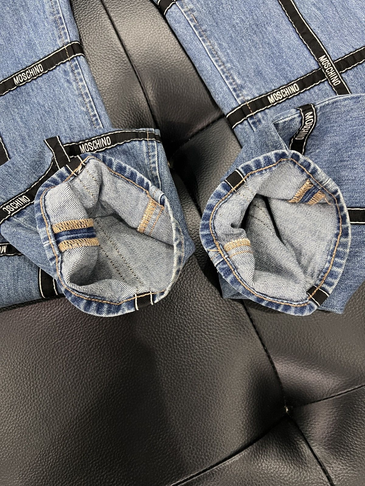 Moschino Moschino by Jeremy Scott SS15 Runway Logo Tape Panel Jeans Size US 32 / EU 48 - 11 Thumbnail