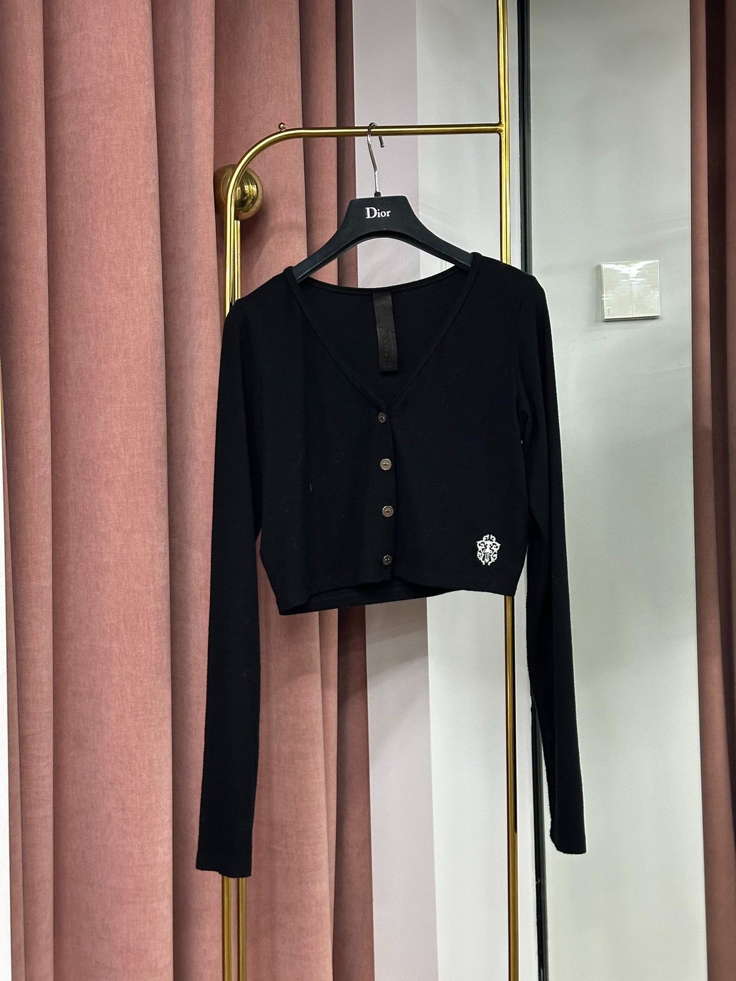 Chrome Hearts Chrome Hearts Black Embroidered Short Cardigan Size S / US 4 / IT 40 - 1 Thumbnail