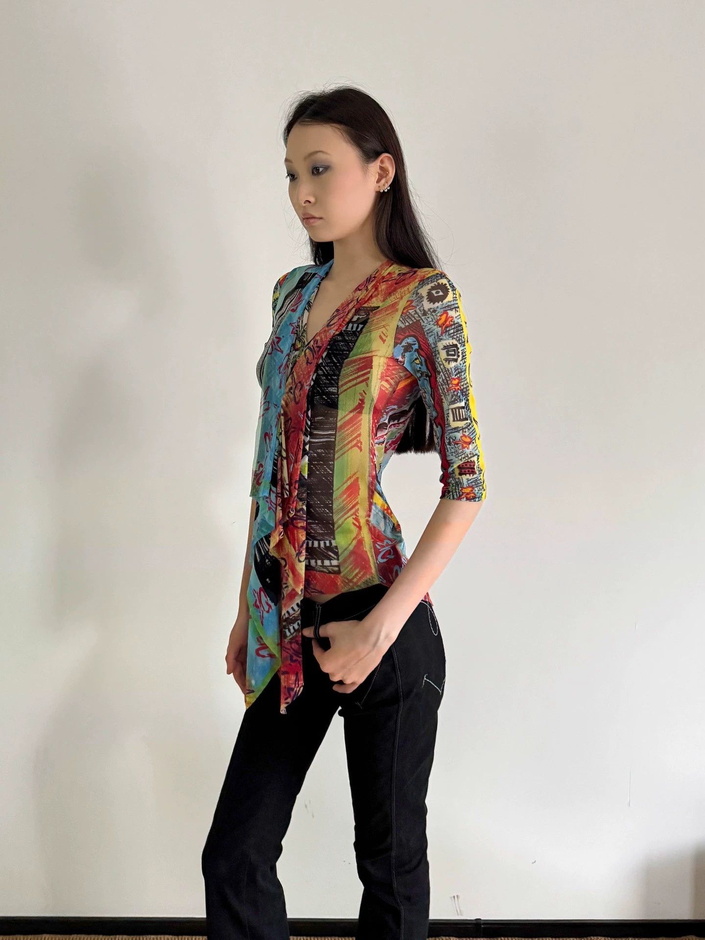 Other Save The Queen Vintage Stretch Printed Mesh Top M Size M / US 6-8 / IT 42-44 - 4 Thumbnail