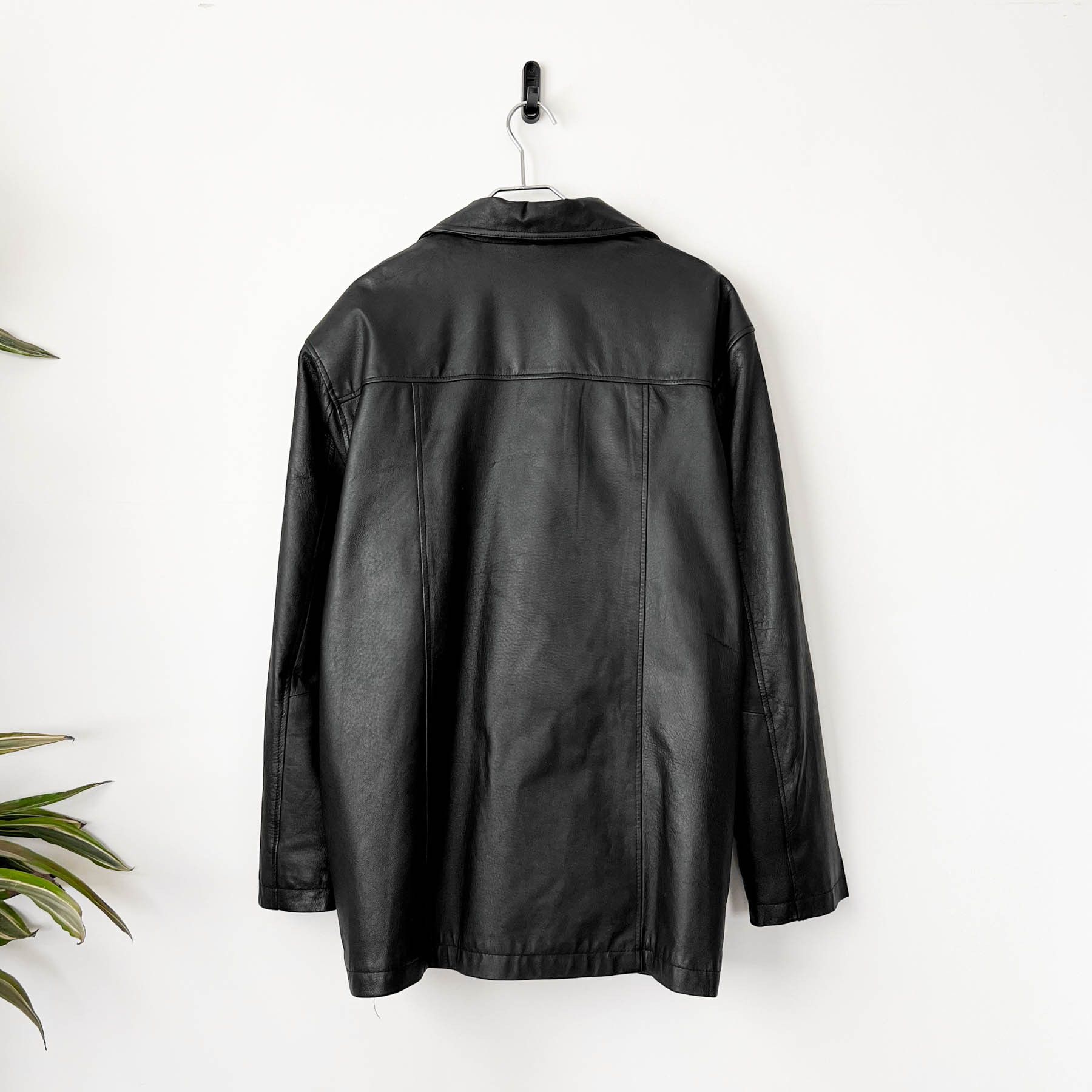Vintage Amazing Vintage Y2K Super Soft Black Leather Coat Jacket Size US XL / EU 56 / 4 - 9 Thumbnail