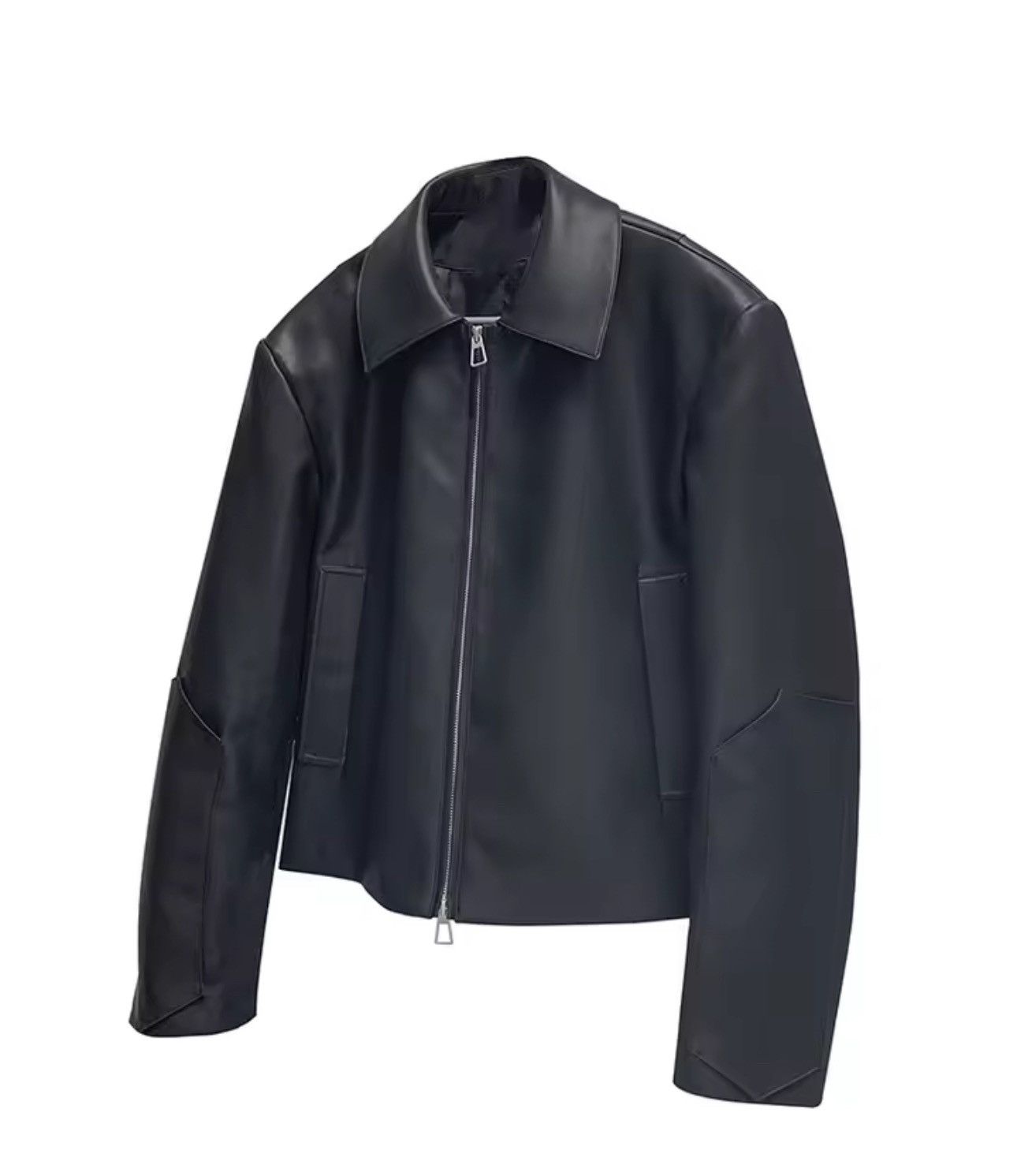 Streetwear Casual PU Leather Zipper Black Jacket Retro