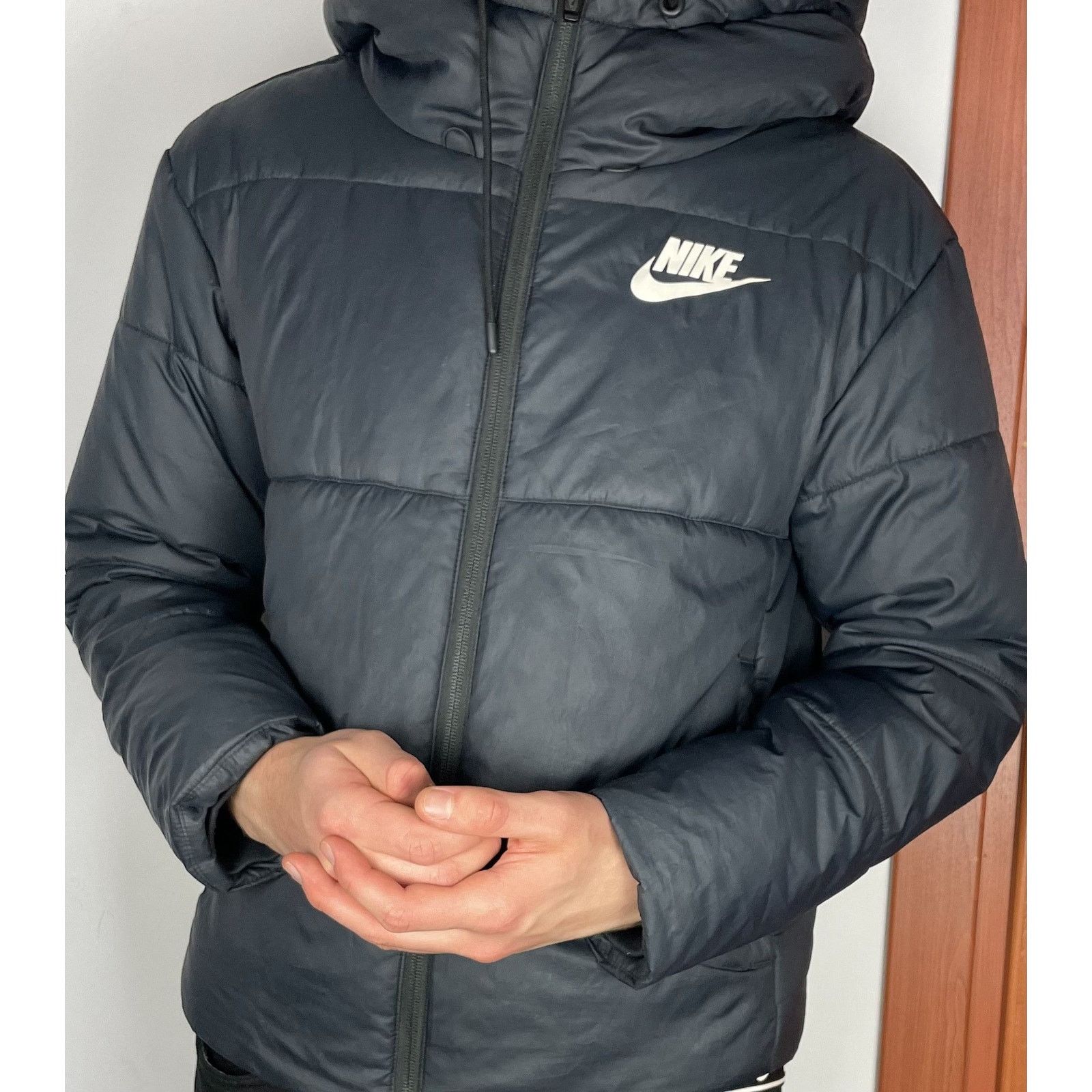 Nike Nike Sportswear Womens Black Hooded Full Zip Puffer Jacket S Size S / US 4 / IT 40 - 2 Thumbnail