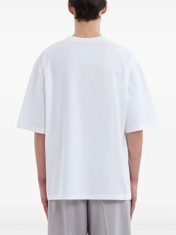 Marni o1w1db11125 Logo-Print Cotton T-Shirt in White Size US S / EU 44-46 / 1 - 3 Thumbnail