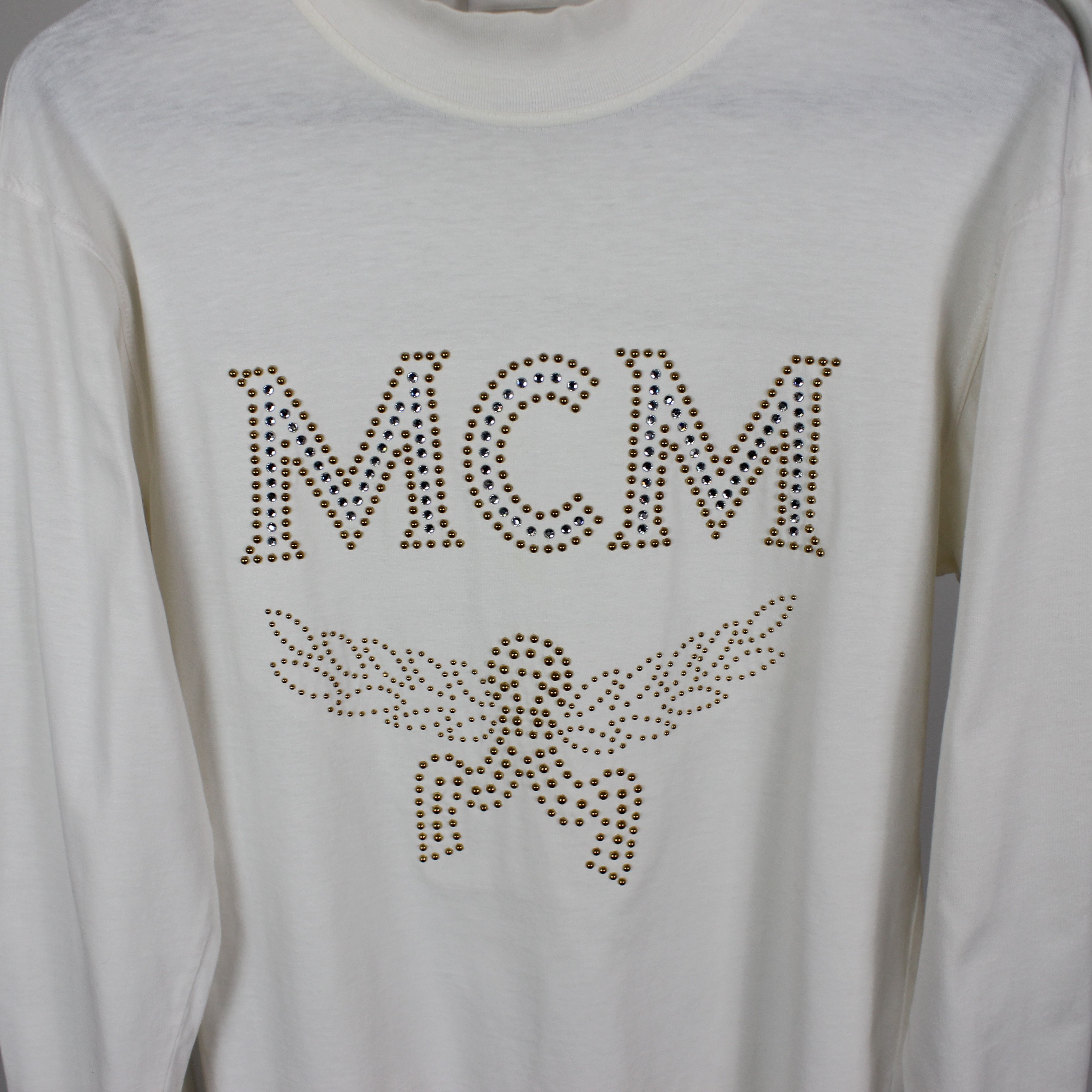MCM Mcm jumper men big logo centr M L white Size L / US 10 / IT 46 - 5 Thumbnail
