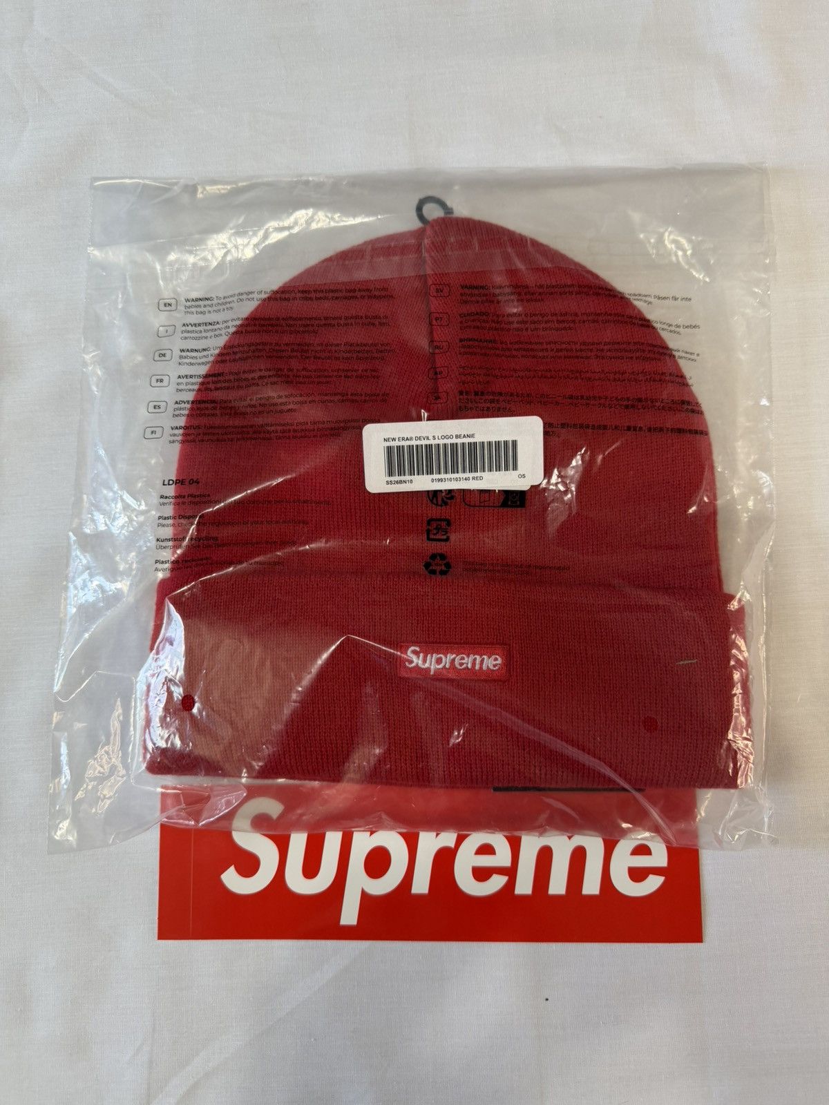 Supreme Supreme Devil S Logo New Era Beanie Brand New Red SS26 Size ONE SIZE - 2 Thumbnail
