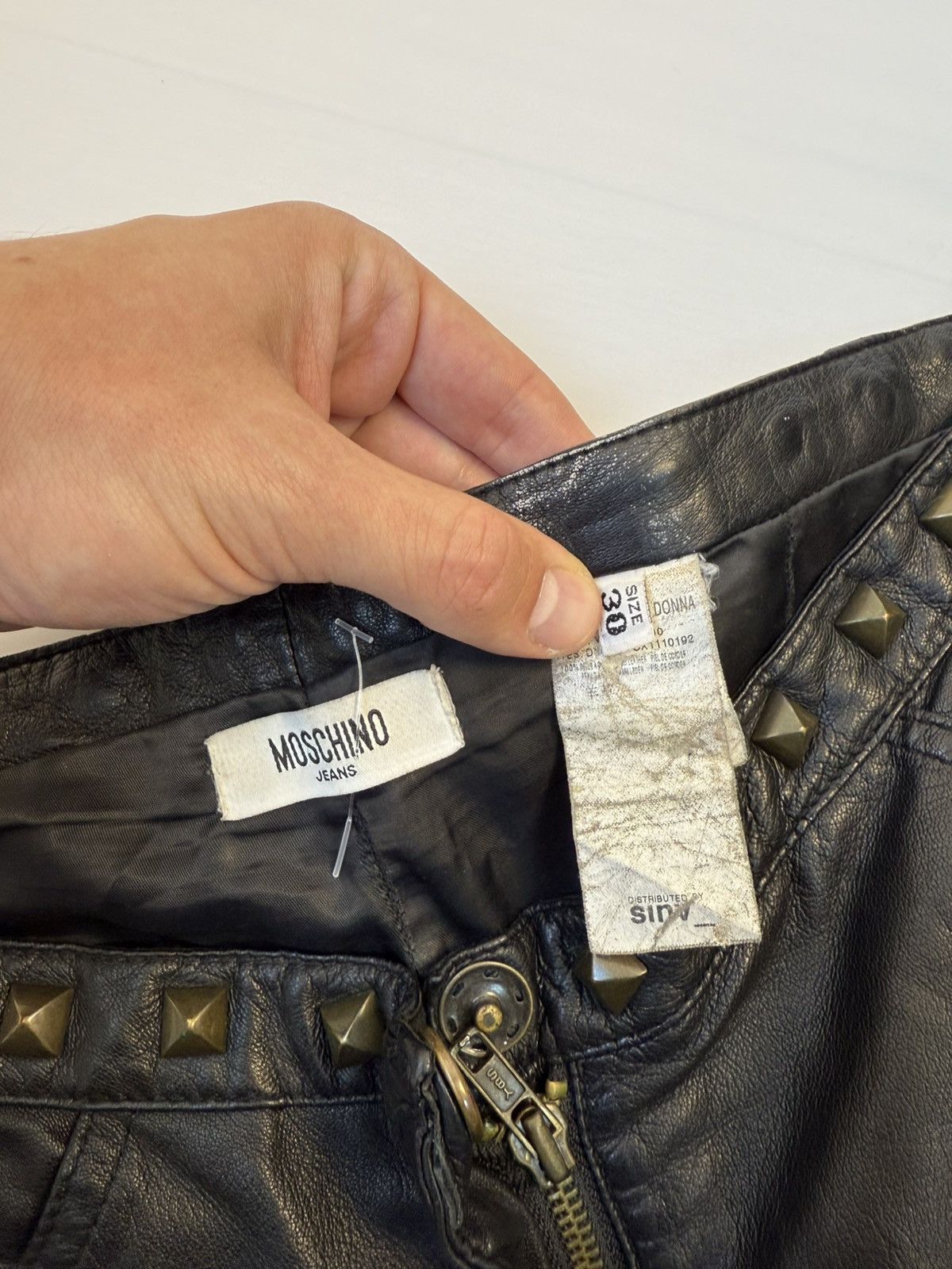 Moschino Archive Moschino Jeans Vintage Leather Pants Size 30" / US 8 / IT 44 - 8 Thumbnail