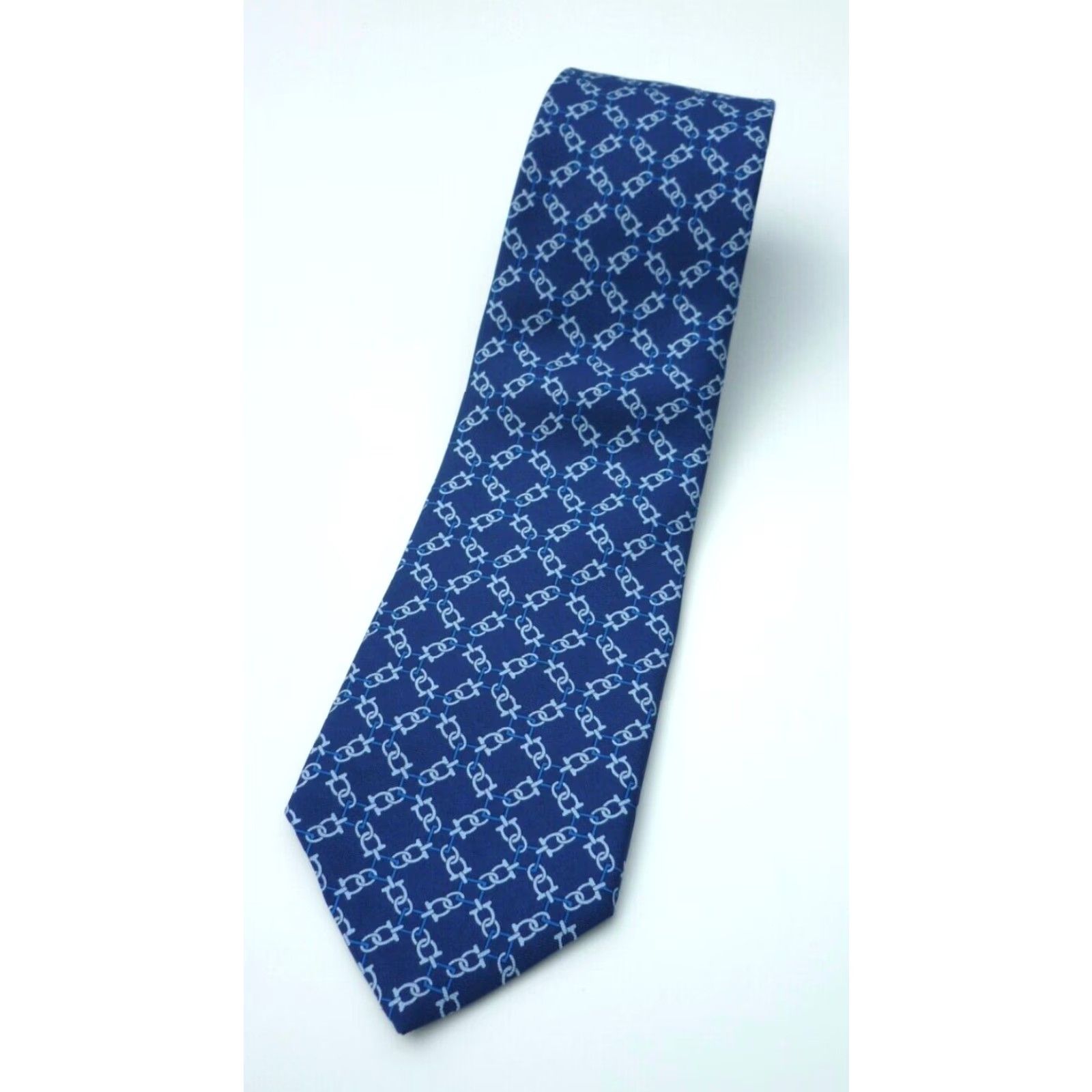 Brooks Brothers Brooks Brothers Makers and Merchants Silk Tie Printed in Italy Made in USA Men's Tie Geometric Blue Silk 61" Long 3.25" Wide Mens Size ONE SIZE - 2 Thumbnail