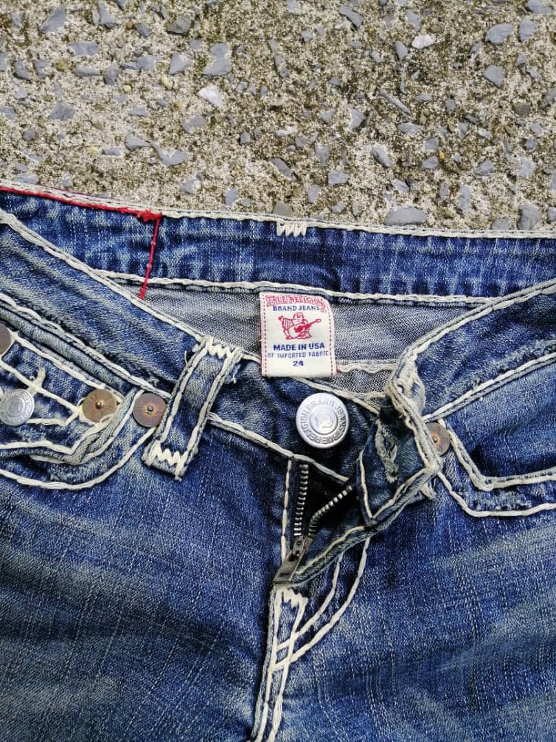 True Religion True Religion Joey Super T Low Rise Distressed Denim Jeans Size 24" / US 00 / IT 34 - 5 Thumbnail