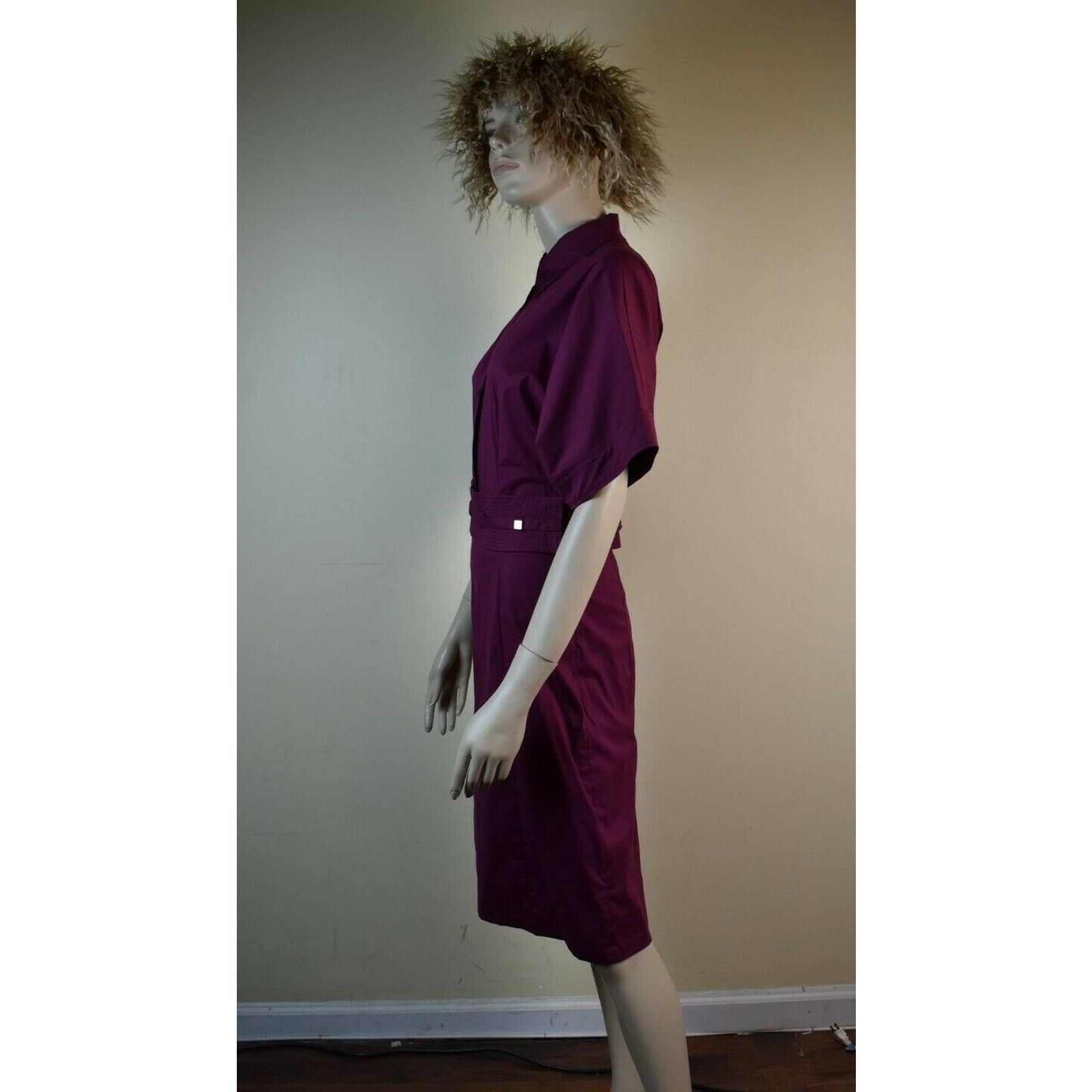 Gucci GUCCI WINE COTTON SHORT SLEEVE BELTED MIDI DRESS 42 6 IT Size M / US 6-8 / IT 42-44 - 9 Thumbnail