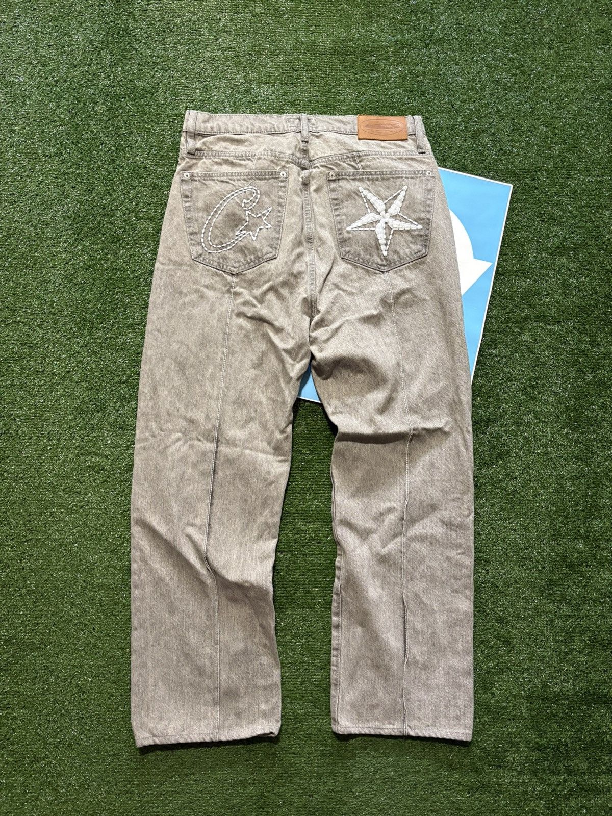 Corteiz CORTEIZ C STAR GREY DENIM JEANS LARGE | Grailed