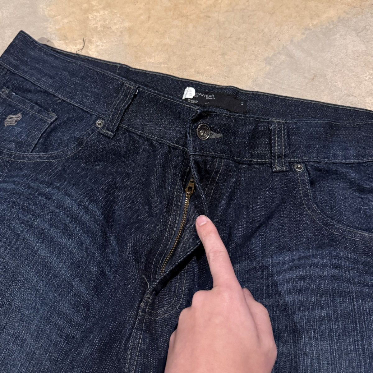 Rocawear Vintage 2000s Rocawear Faded Indigo Baggy Jorts Grunge Y2K Size US 42 / EU 58 - 7 Thumbnail