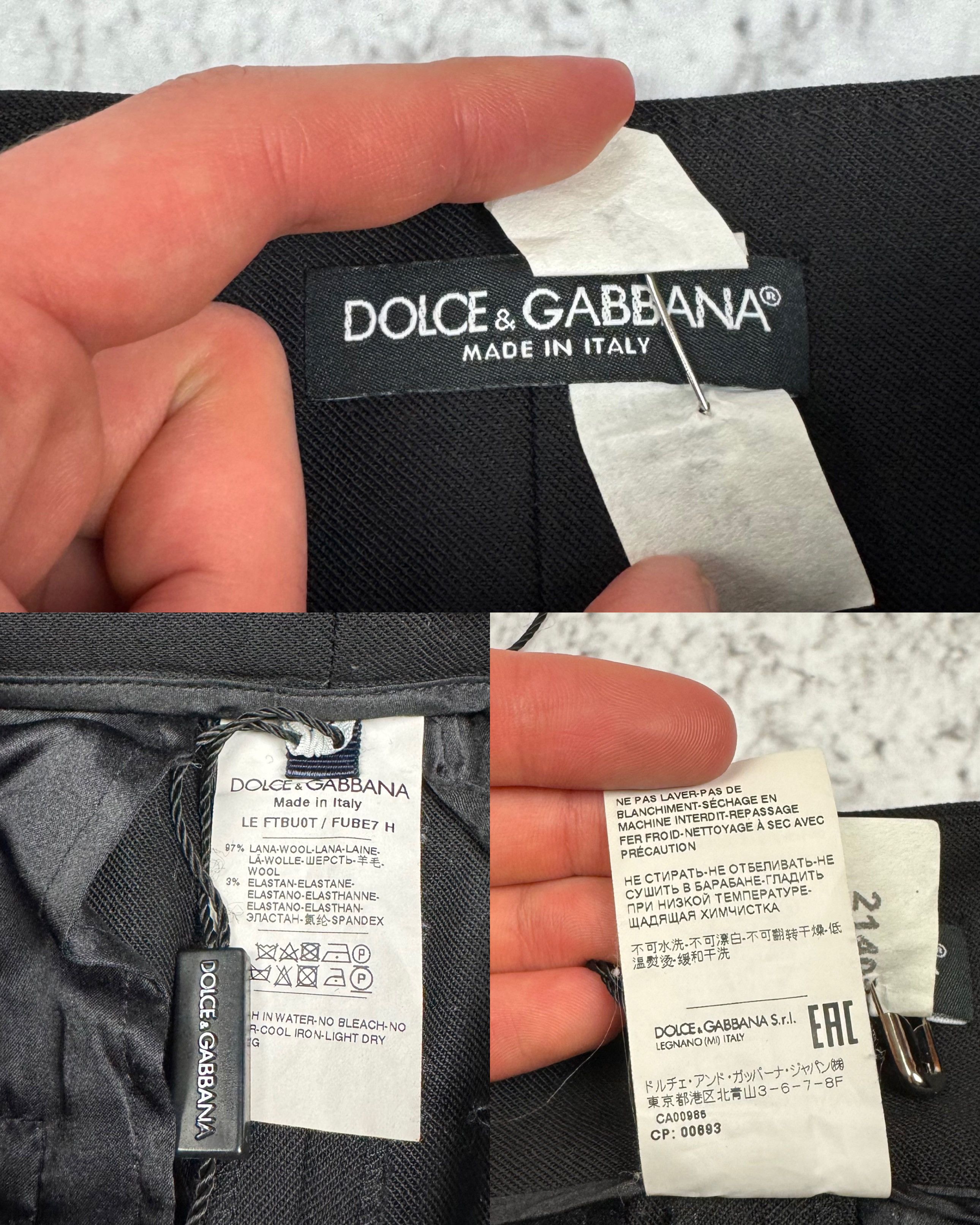 Dolce & Gabbana Dolce & Gabbana Women's Black Lana Wool Stretch Dress Pant Size 30" / US 8 / IT 44 - 2 Thumbnail