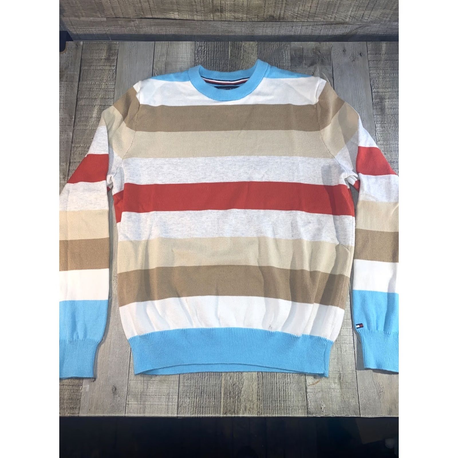Tommy Hilfiger Tommy Hilfiger Sweater Men Crew Neck Striped Multicolor Alumni Pullover S Size Regular Cotton Pullover Mens Sweater Size US S / EU 44-46 / 1 - 2 Thumbnail