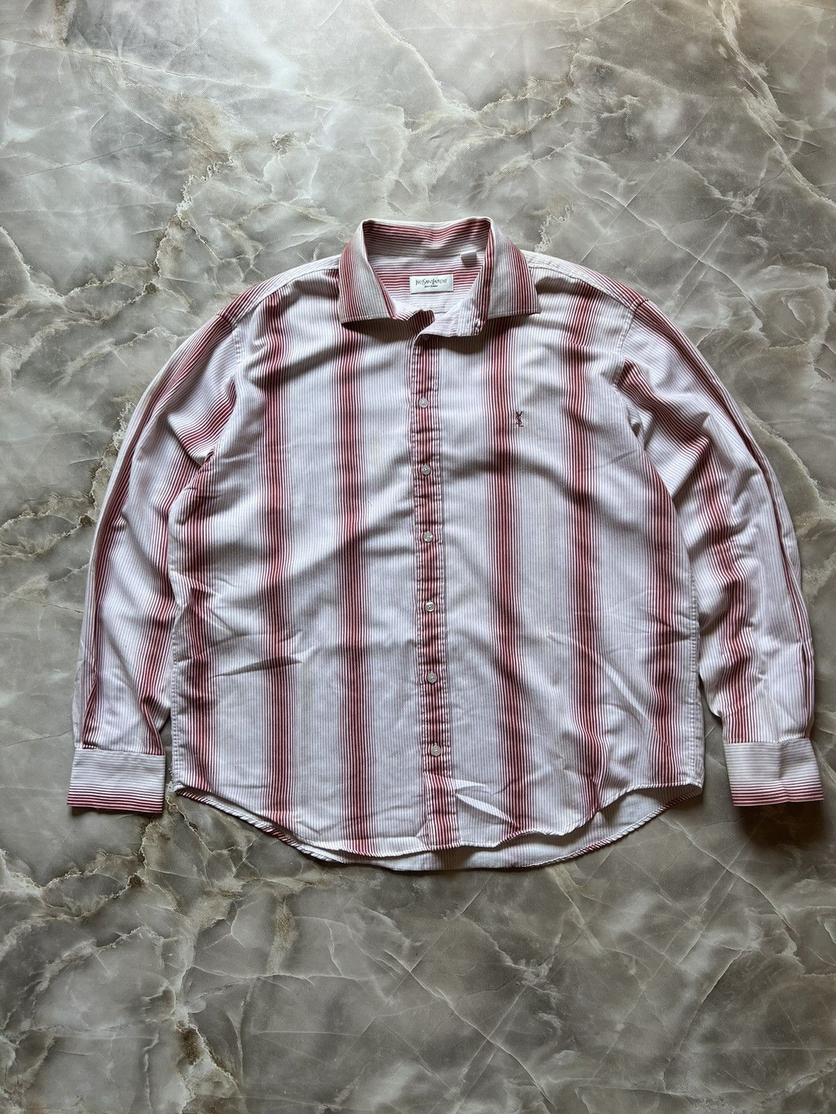 Yves Saint Laurent Vintage 90s YSL Stripped Shirt Size US XL / EU 56 / 4 - 1 Thumbnail