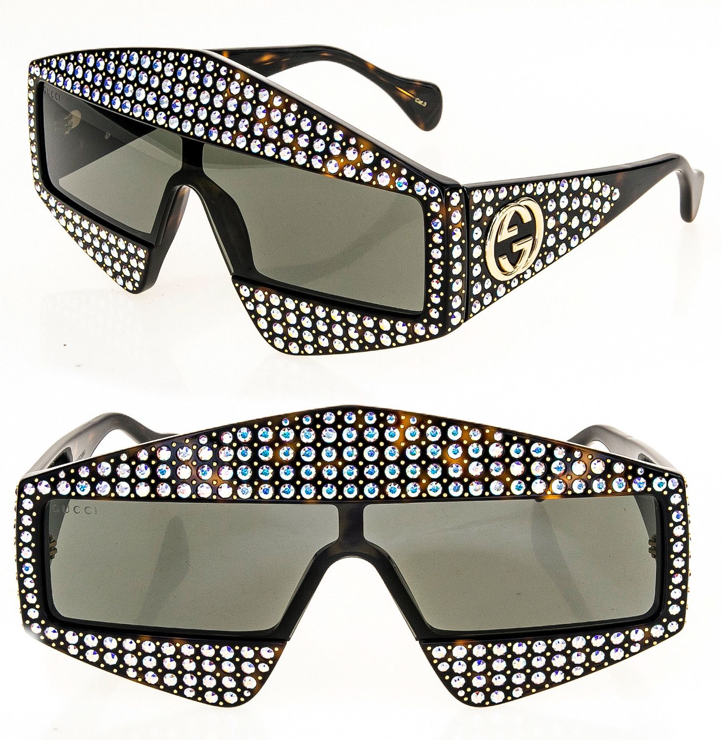 GUCCI HOLLYWOOD FOREVER Crystal Mask Stud 0357 GG0357S