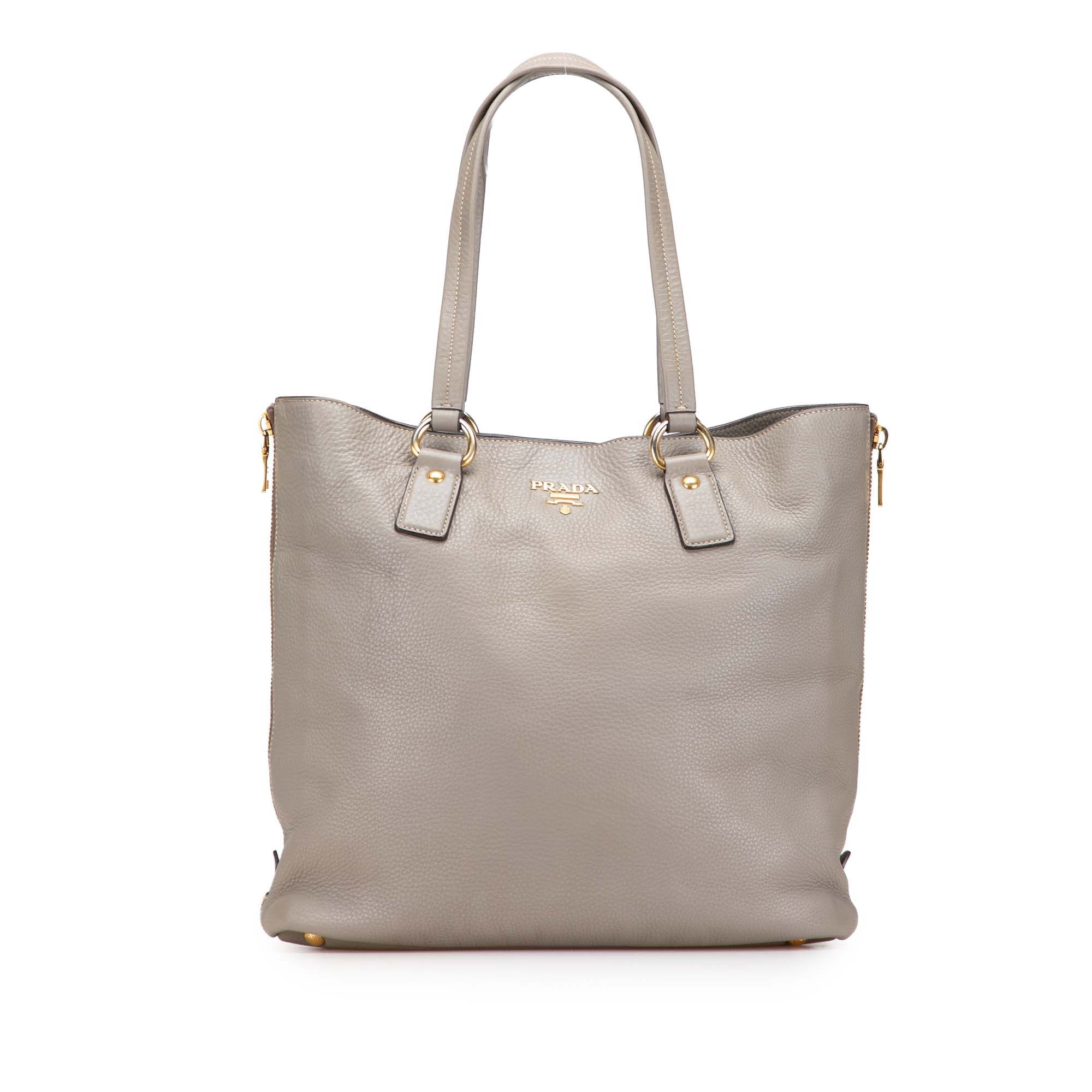 Prada Prada Vitello Daino Side Zip Shopper Tote Size ONE SIZE - 1 Thumbnail