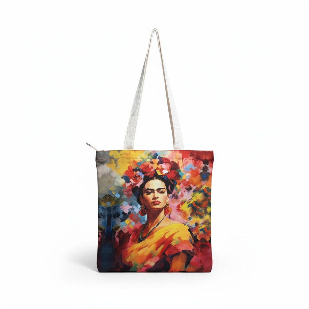 Other FRIDA KAHLO Custom Print Artisanal Linen Tote Bag Hand Size ONE SIZE - 4 Thumbnail