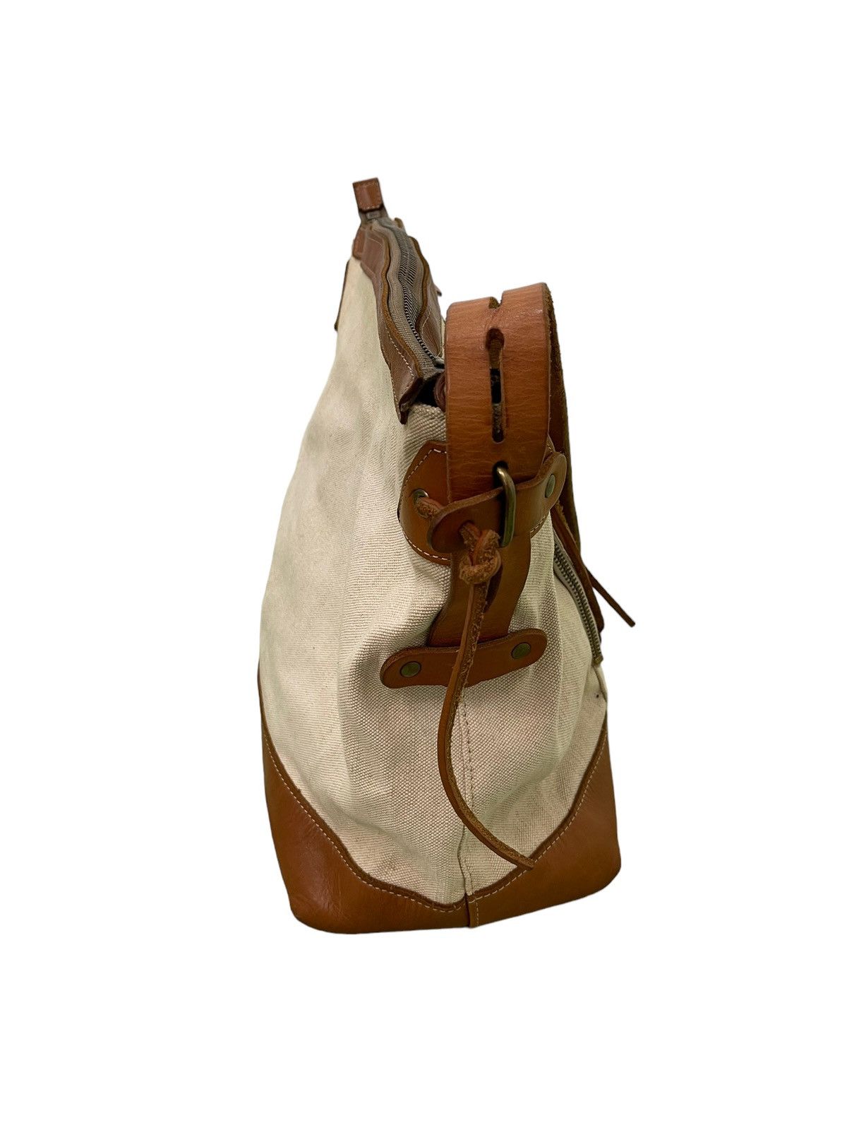 Japanese Brand Messenger Bag Teha Amana Leather Cotton Canvas Size ONE SIZE - 9 Thumbnail