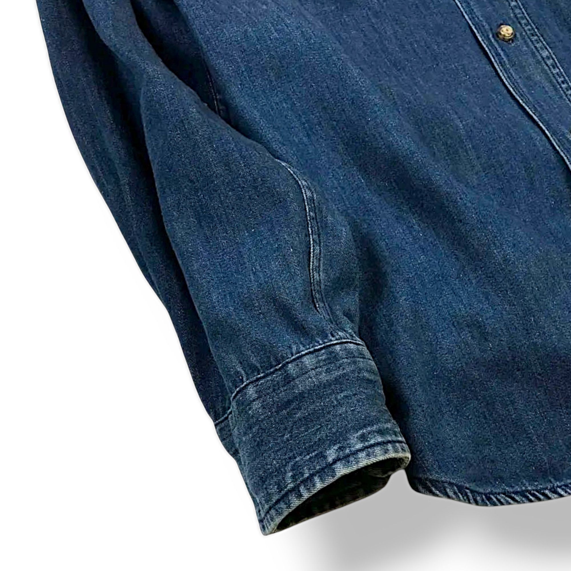 McGregor × Vintage Vintage 90s McGregor Denim Shirts Prison uniform no 8 Size US L / EU 52-54 / 3 - 5 Thumbnail