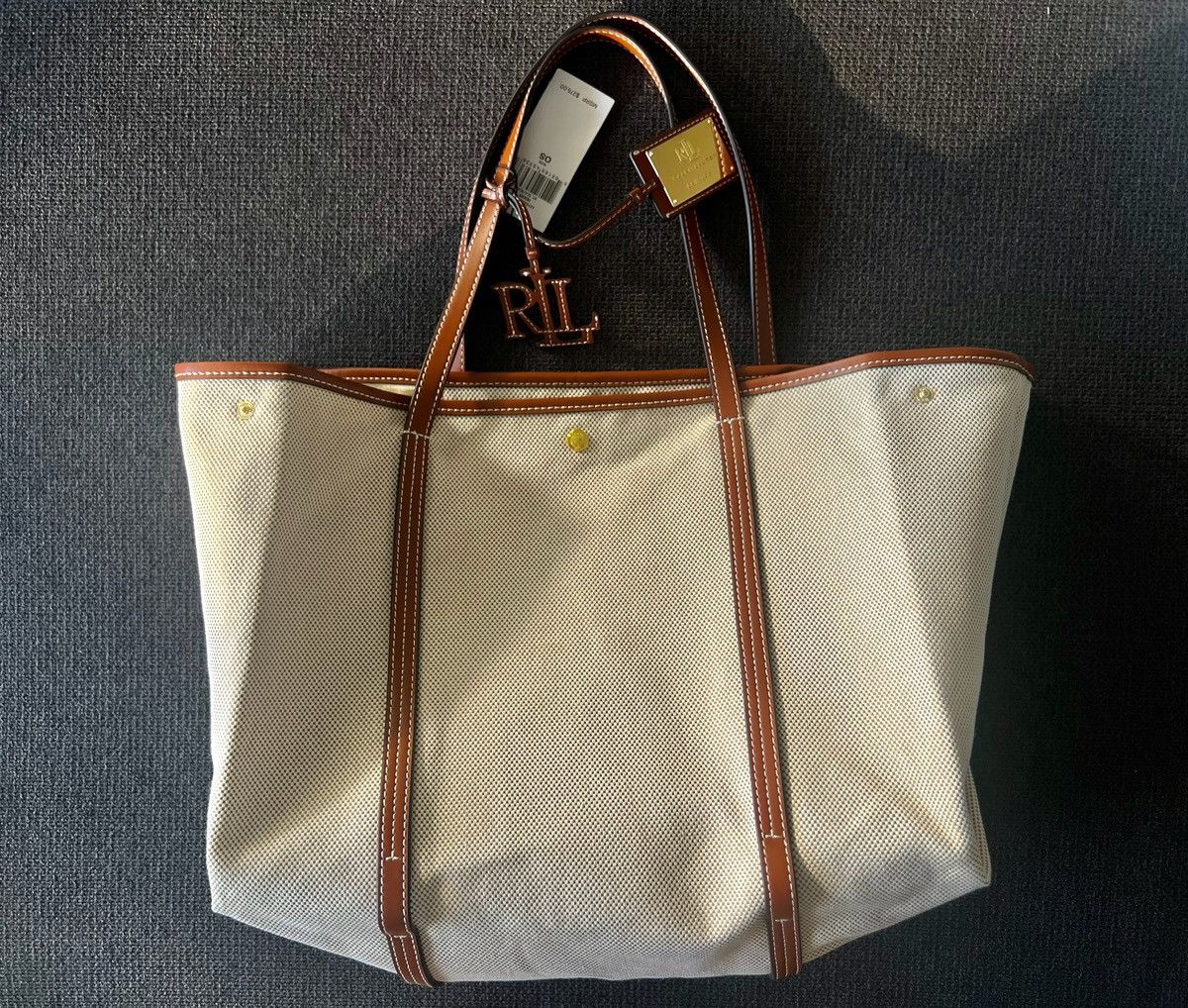 Ralph Lauren CANVAS & LEATHER LARGE EMERIE TOTE - Tote bag Size ONE SIZE - 2 Thumbnail