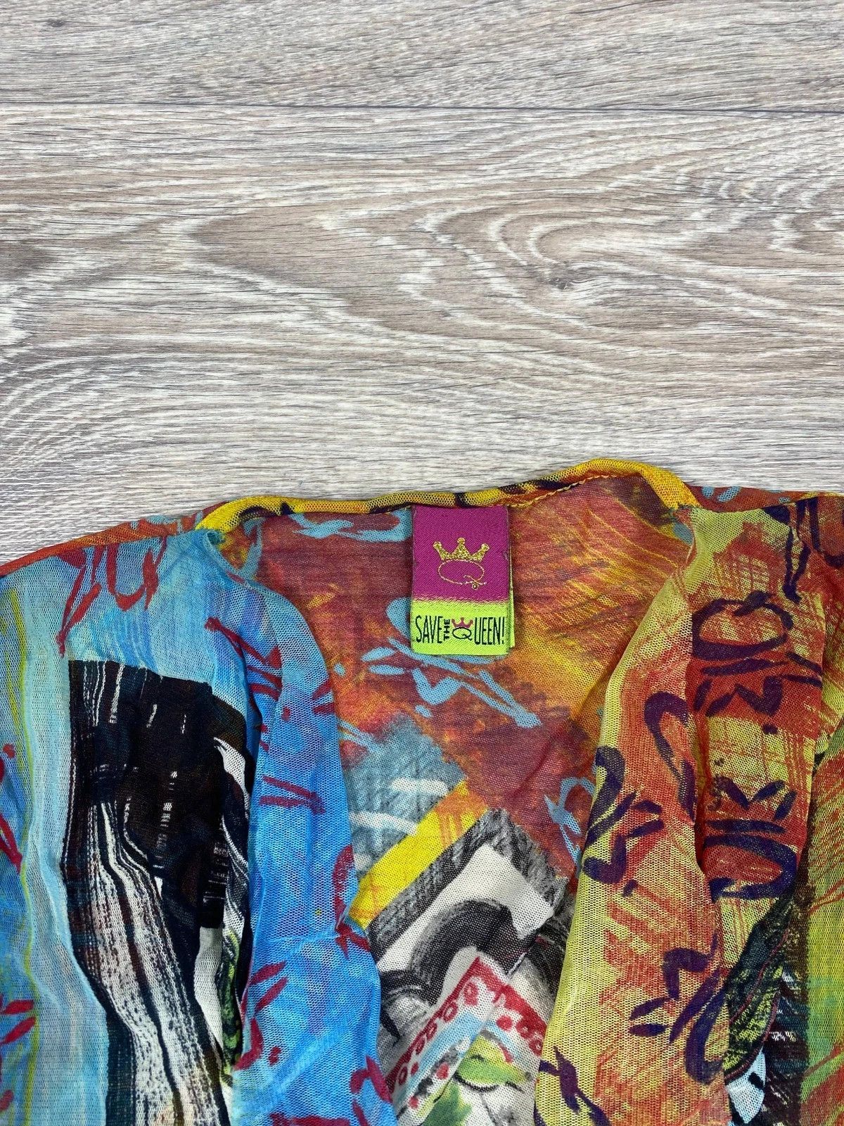Other Save The Queen Print Long Sleeve asymmetric Avant-Garde Y2K Size M / US 6-8 / IT 42-44 - 8 Thumbnail