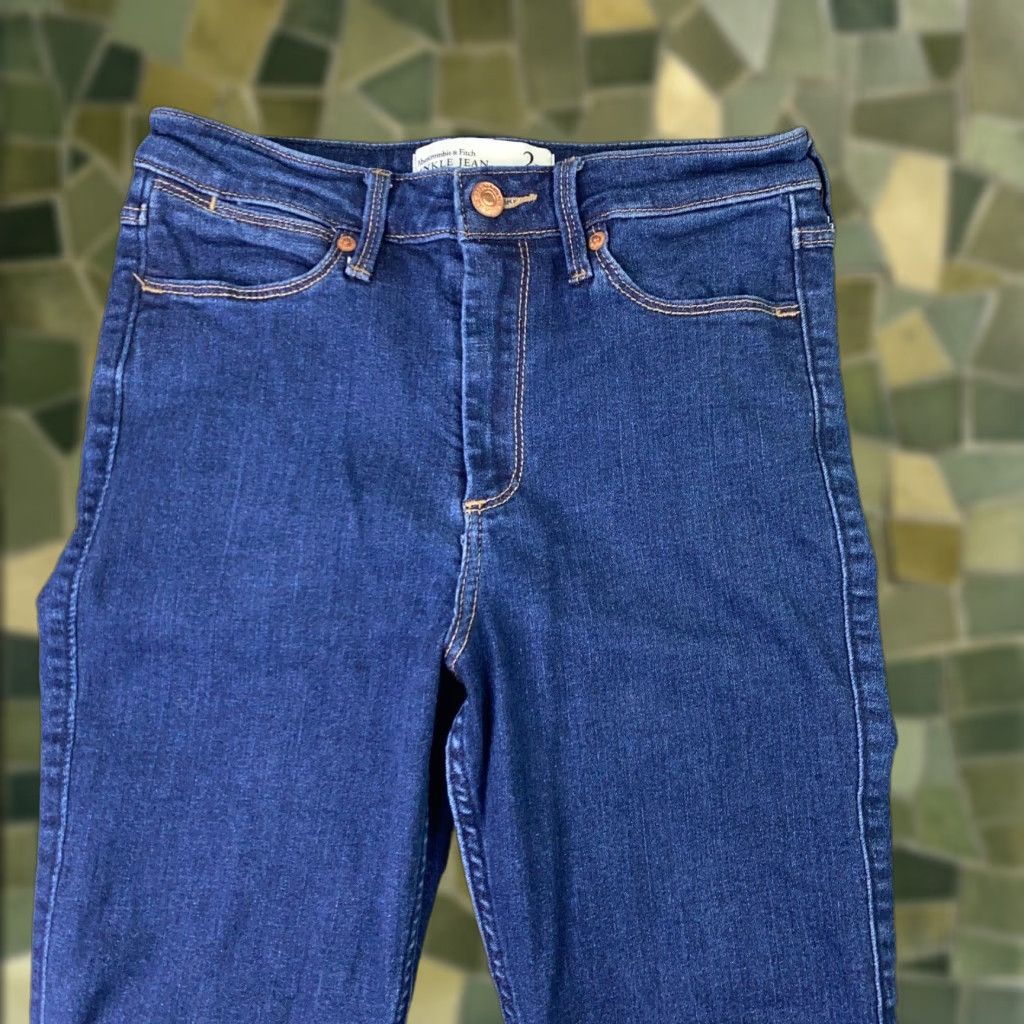 Abercrombie & Fitch Abercrombie & Fitch Jeans Womens Size 2 Blue Hi-Rise Ankle Stretch Zipper Hem Casual Denim Pants Women Regular 5-Pocket Design Mid Rise Size 25" / US 0 / IT 36 - 1 Thumbnail