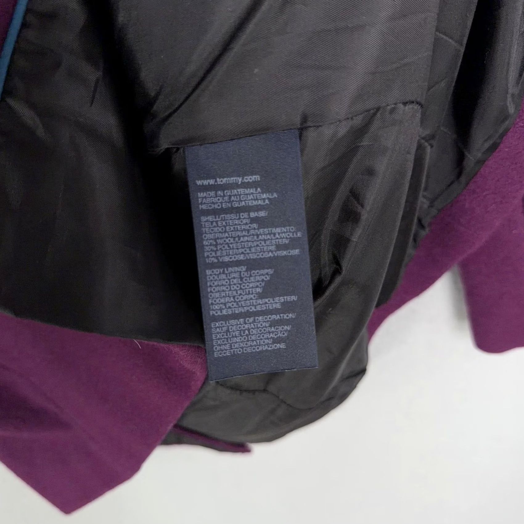 Tommy Hilfiger Tommy Hilfiger Coat Womens 6 Purple Wool Pea Mid Length Button Front Winter Mens? Size M / US 6-8 / IT 42-44 - 4 Thumbnail