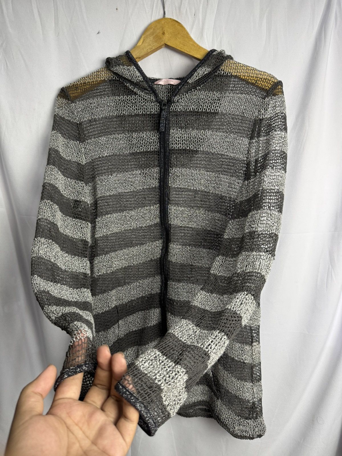Beauty Beast × Hysteric Glamour × Japanese Brand Net Striped Hoodie Archived Styled Olivia Ifsix Lgb Goa Size US M / EU 48-50 / 2 - 1 Thumbnail