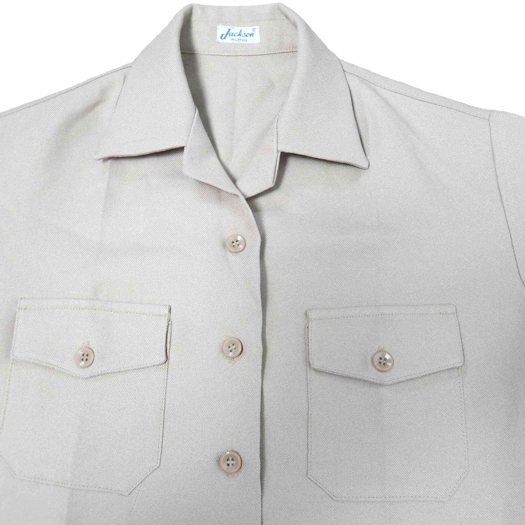 Vintage VINTAGE Jackson Shirt Womens M khaki tan uniform button front 1970s Casual Tailored Regular Size teal Size M / US 6-8 / IT 42-44 - 2 Thumbnail