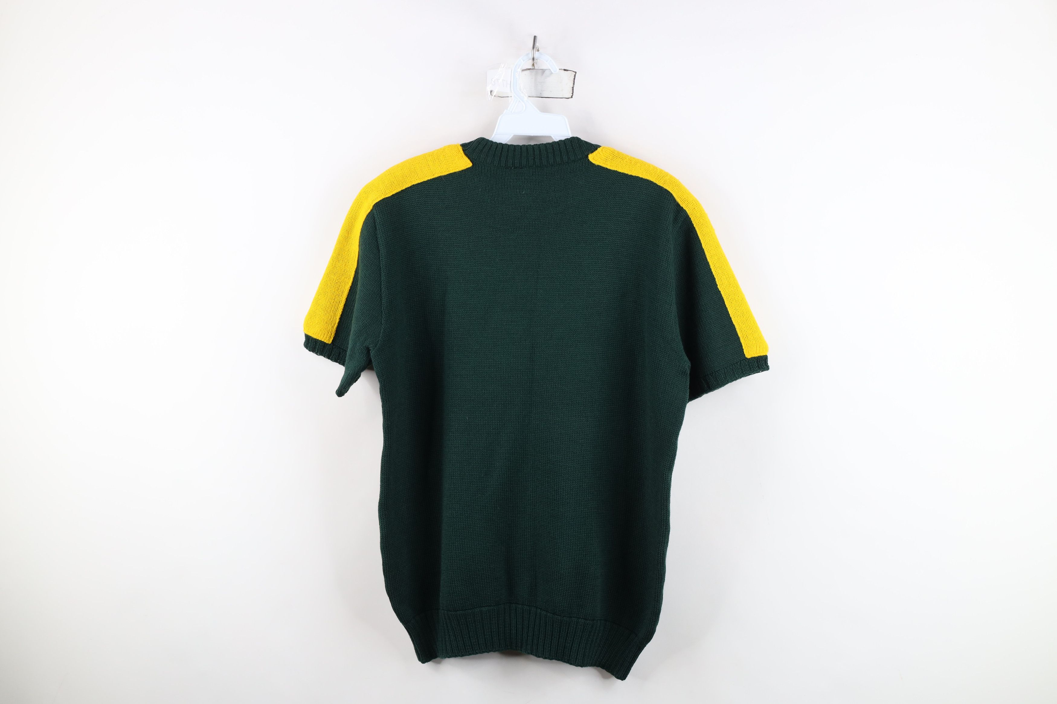 Vintage Vintage 50s Knit Short Sleeve Varsity Letterman Sweater USA Size US L / EU 52-54 / 3 - 11 Thumbnail