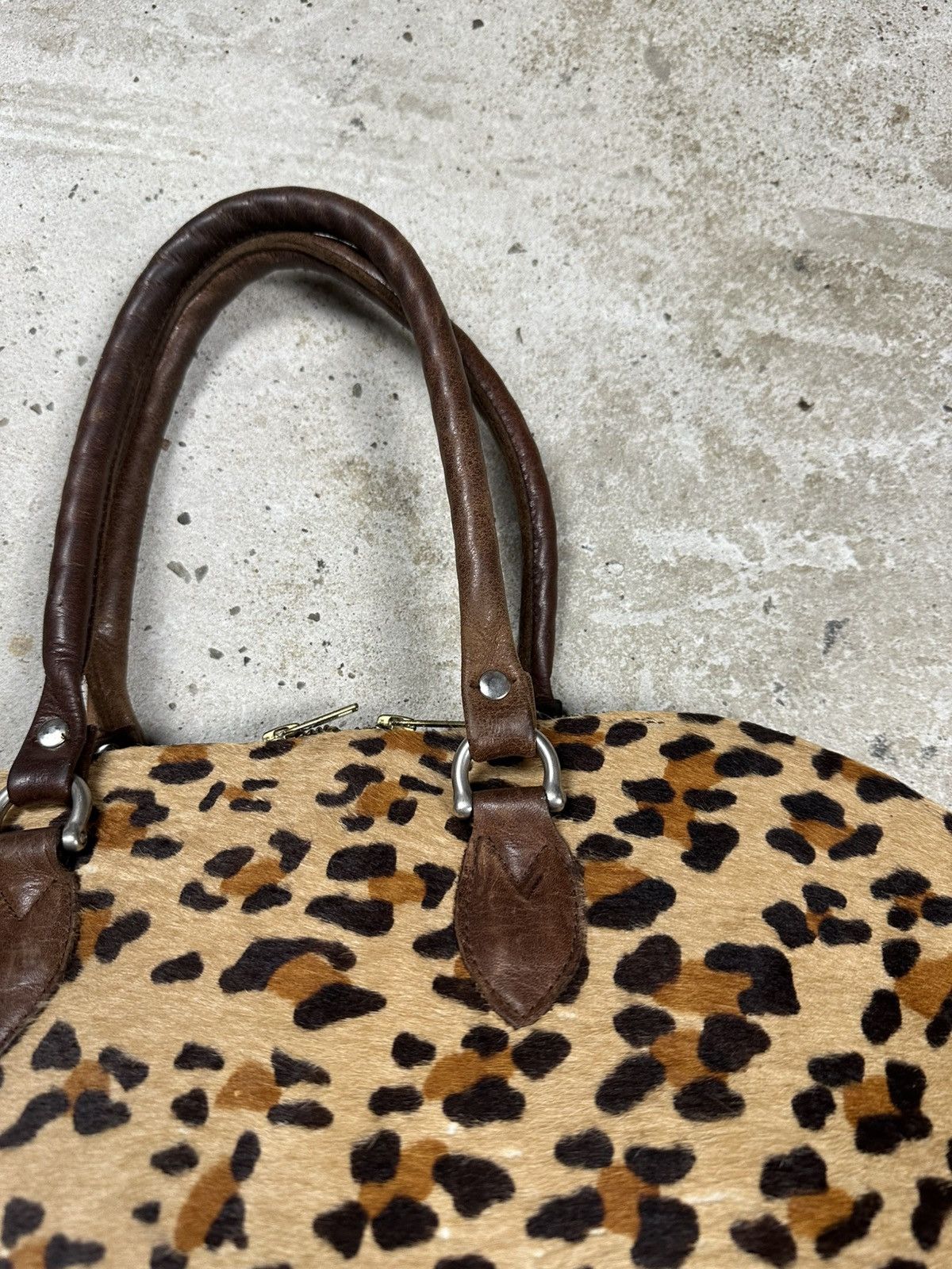 Japanese Brand Vintage 90s Leopard Print Fur & Leather Hand Bag Size ONE SIZE - 19 Thumbnail