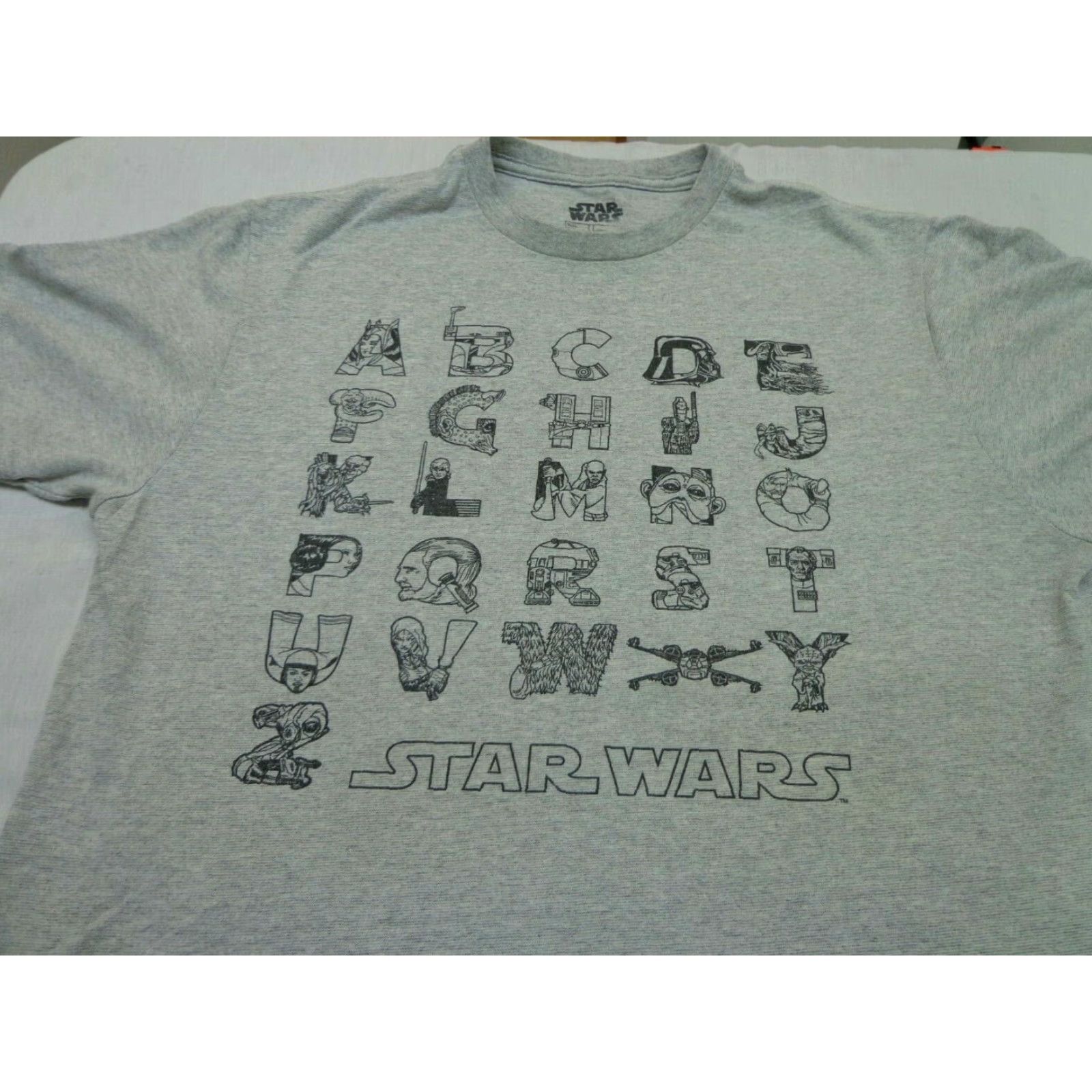 Vintage VINTAGE Star Wars Alphabet ABCs Mens T Shirt Size Large Gray Short Sleeve Size US L / EU 52-54 / 3 - 2 Thumbnail