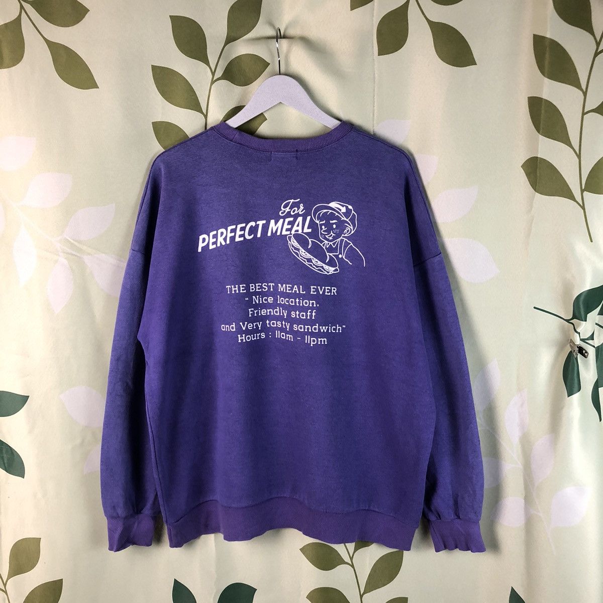 Japanese Brand × Vintage Perfect Meal vintage Purple Sweathshirt #7444 Size US XL / EU 56 / 4 - 1 Thumbnail