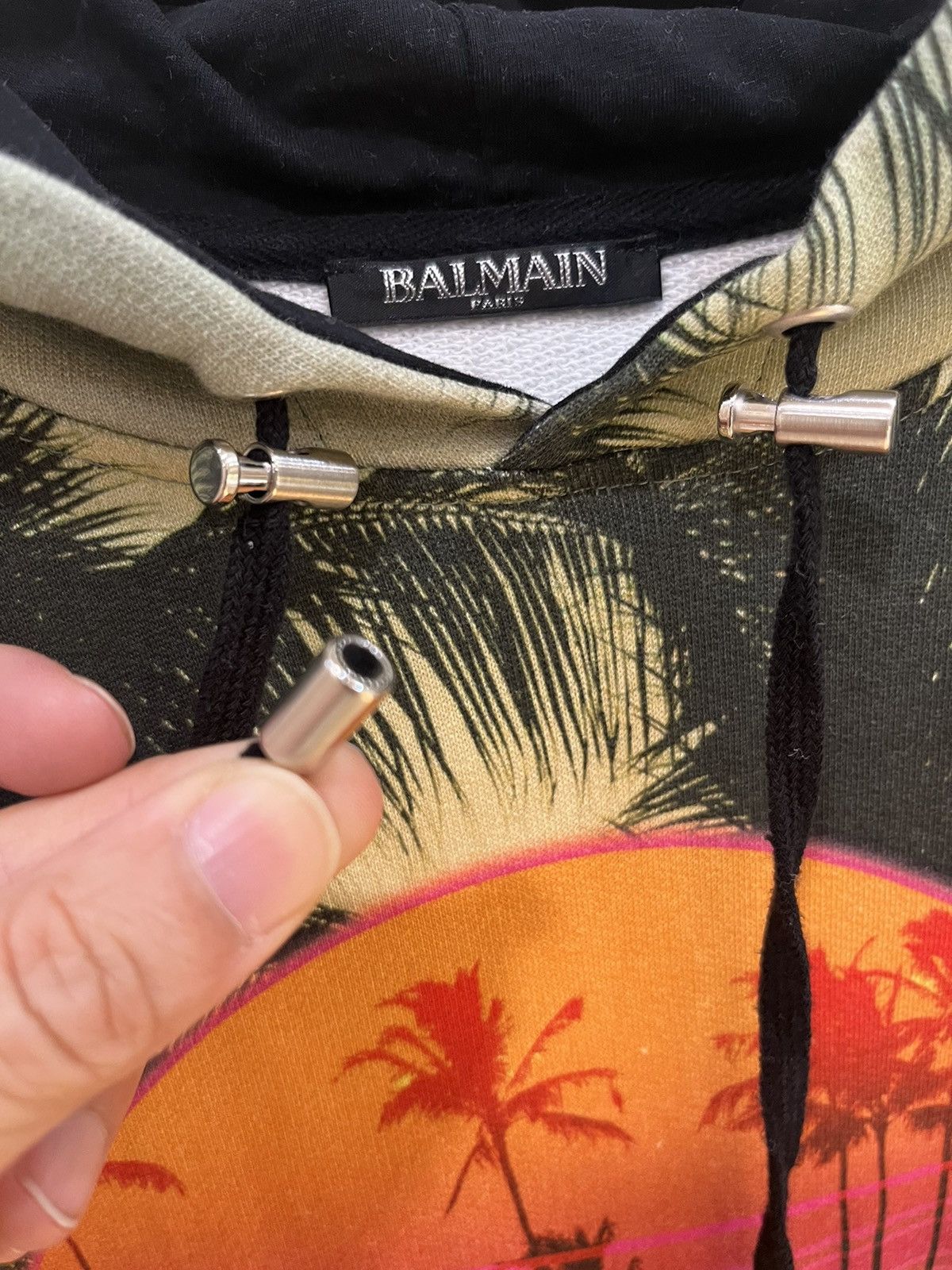 Balmain palm tree sunset print hoodie Sweater size m Size US M / EU 48-50 / 2 - 11 Thumbnail