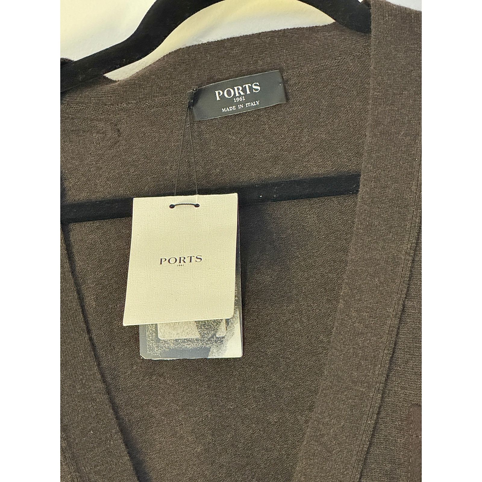 Ports 1961 Ports 1961 NWT Brown Wool-Cashmere Blend Cardigan with Suede Size US M / EU 48-50 / 2 - 3 Thumbnail