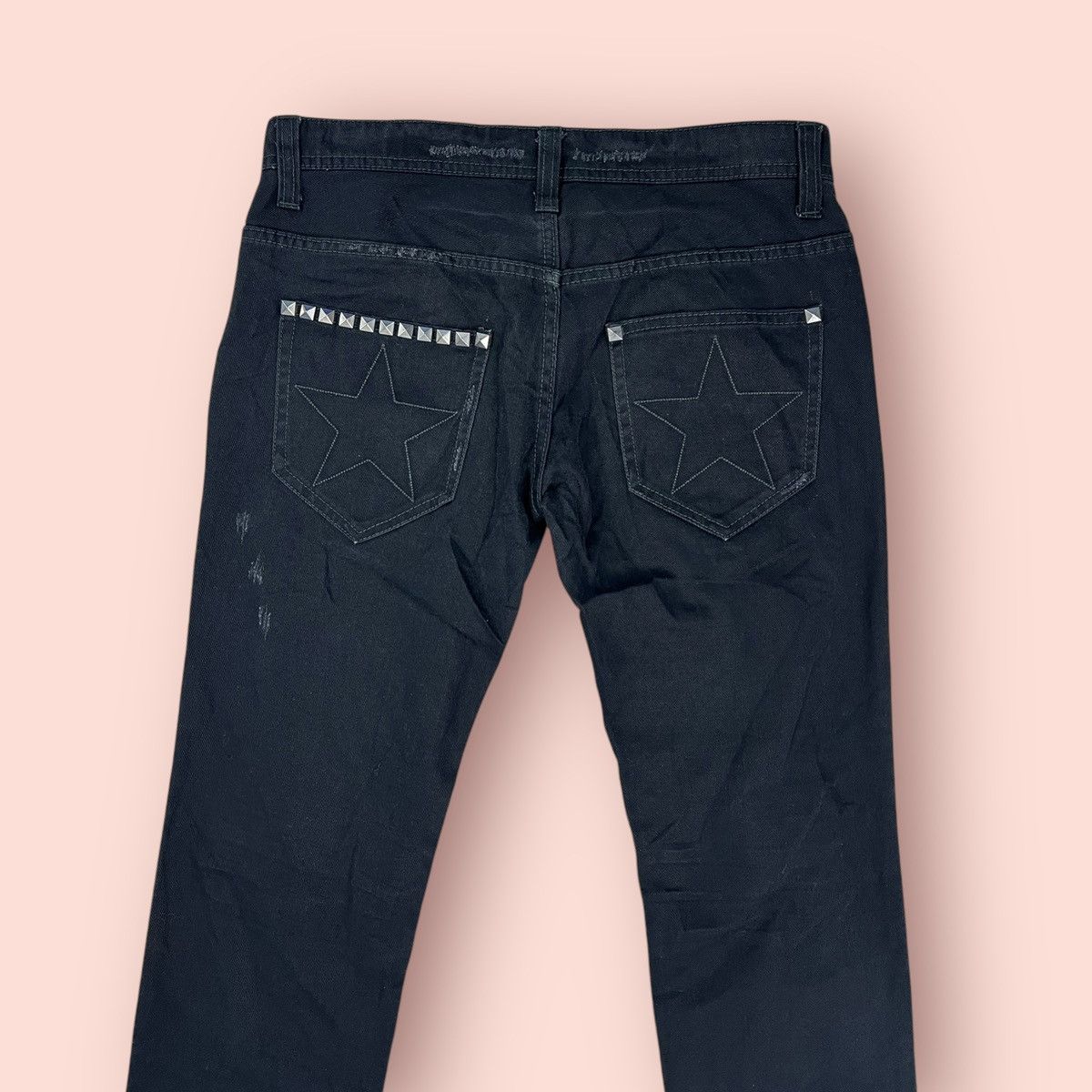 Hysteric Glamour × If Six Was Nine × Japanese Brand VINTAGE WWL DISTRESSED STUDDED BLACK JEANS JAPAN Size 30" / US 8 / IT 44 - 8 Thumbnail