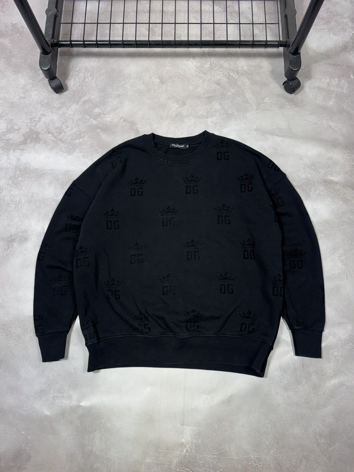 Dolce & Gabbana Dolce Gabbana Black Monogram Men's Sweatshirt Size US L / EU 52-54 / 3 - 1 Thumbnail