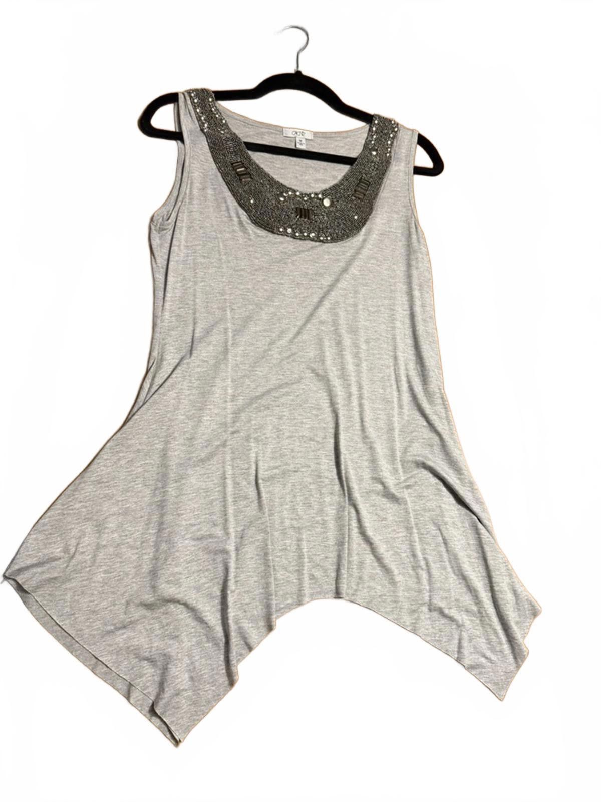 Other Cache Gray Sleeveless Top with Embellished Neckline, Size M Size M / US 6-8 / IT 42-44 - 4 Thumbnail