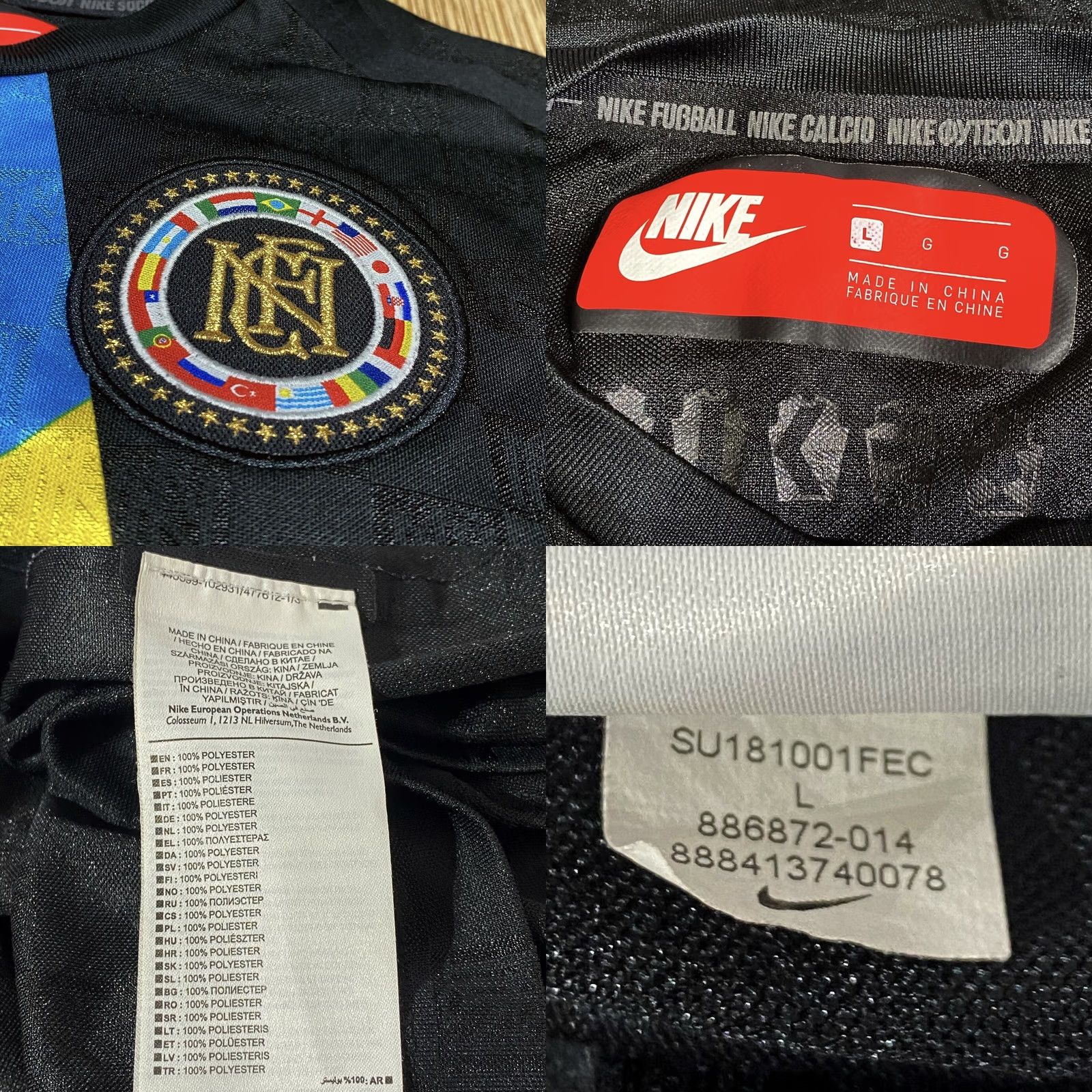 Nike Nike FC Shirt With Flag Print, Black, Large UK Mens Pre Loved Top Used Size US L / EU 52-54 / 3 - 8 Thumbnail