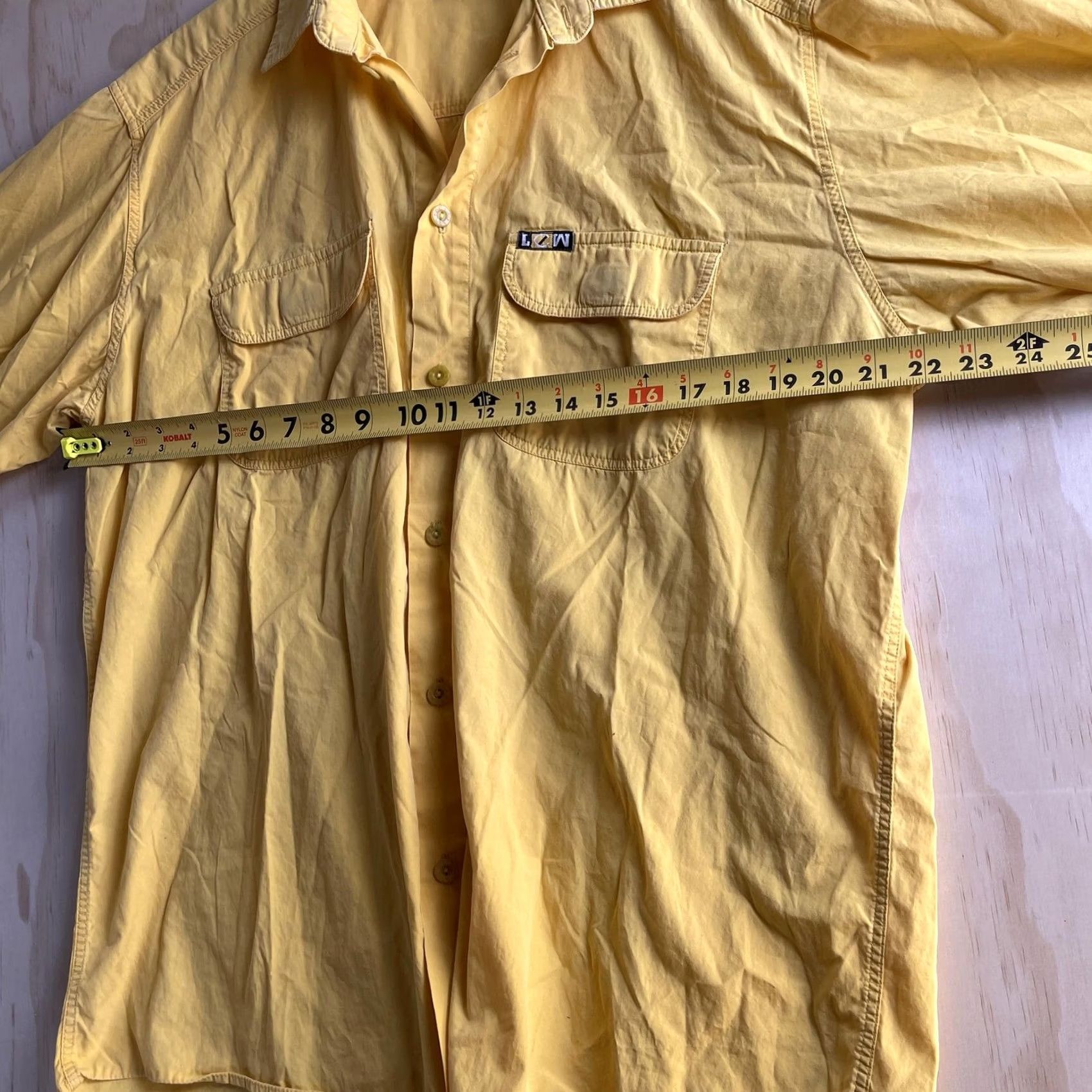 Vintage VINTAGE LCW Shirt Mens Large Yellow Solid Long Sleeve Button Up Casual Workwear Size US L / EU 52-54 / 3 - 6 Thumbnail
