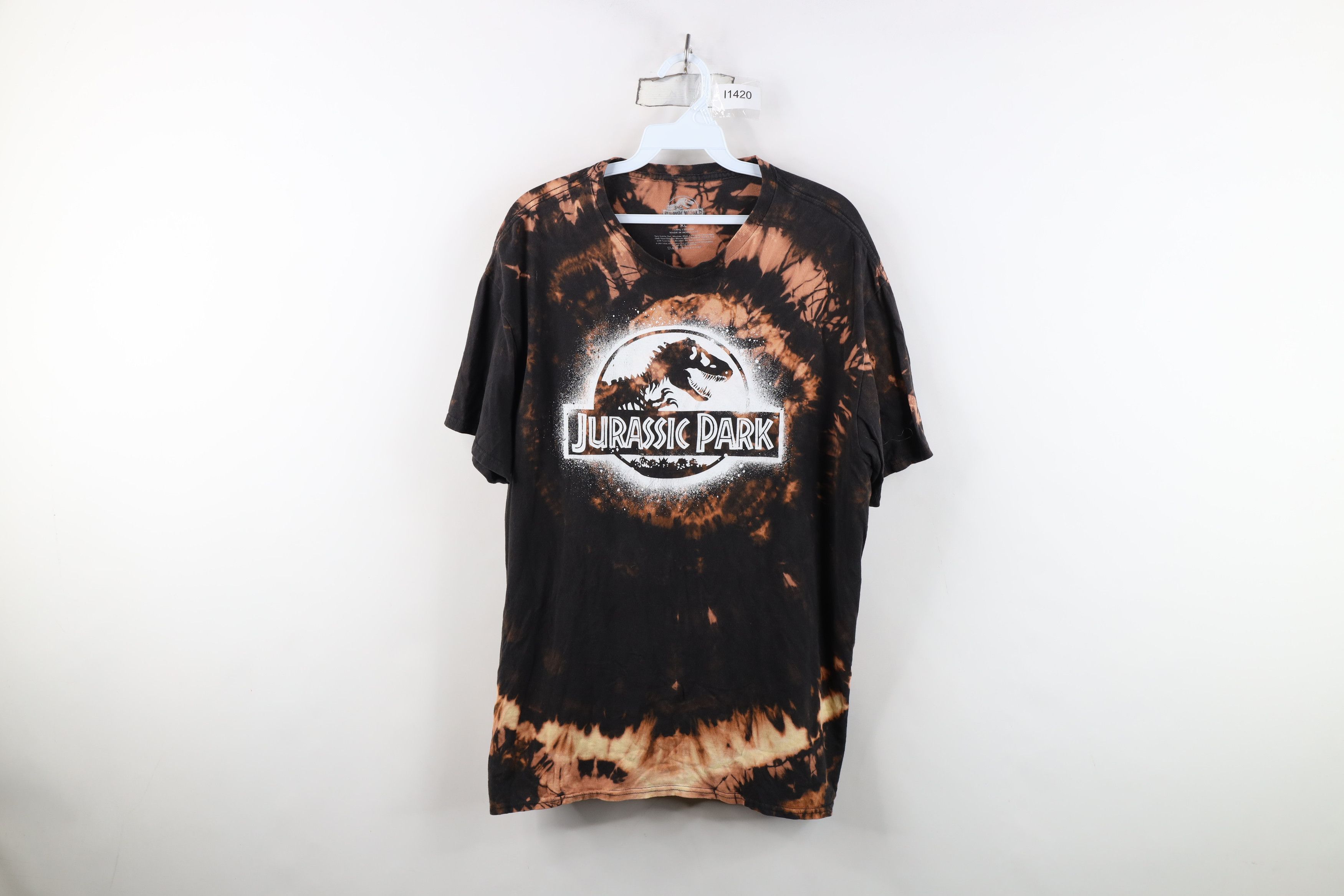 Vintage Y2K Jurassic Park Spell Out Acid Wash Short Sleeve T-Shirt Size US XL / EU 56 / 4 - 1 Thumbnail