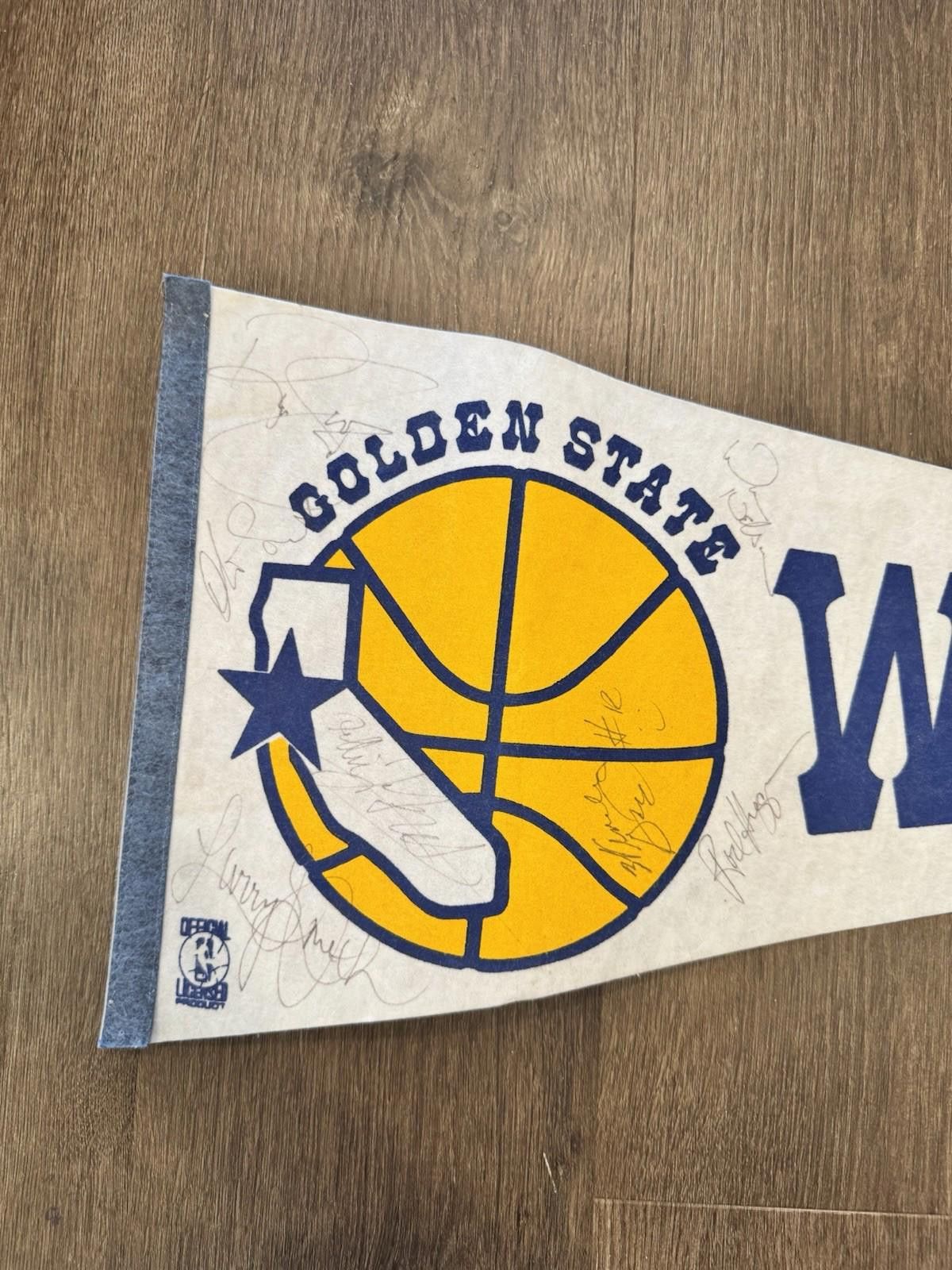 Designer 1988-89 Golden State Warriors Signed Pennant 7 Autos Size ONE SIZE - 9 Thumbnail