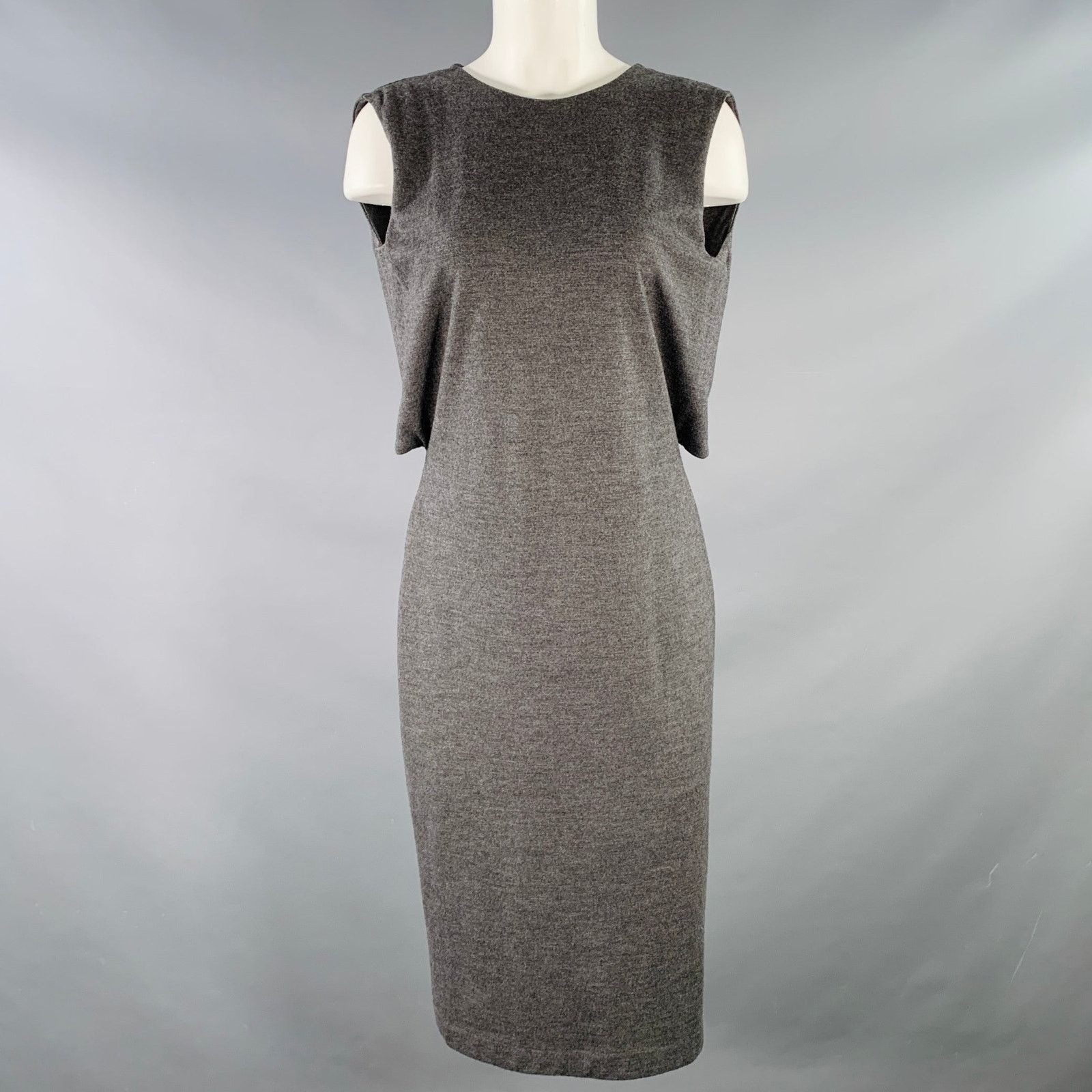Jil Sander Size 6 Heather Grey Jersey Sleeveless Tie Back Sheath Dress Size M / US 6-8 / IT 42-44 - 1 Thumbnail