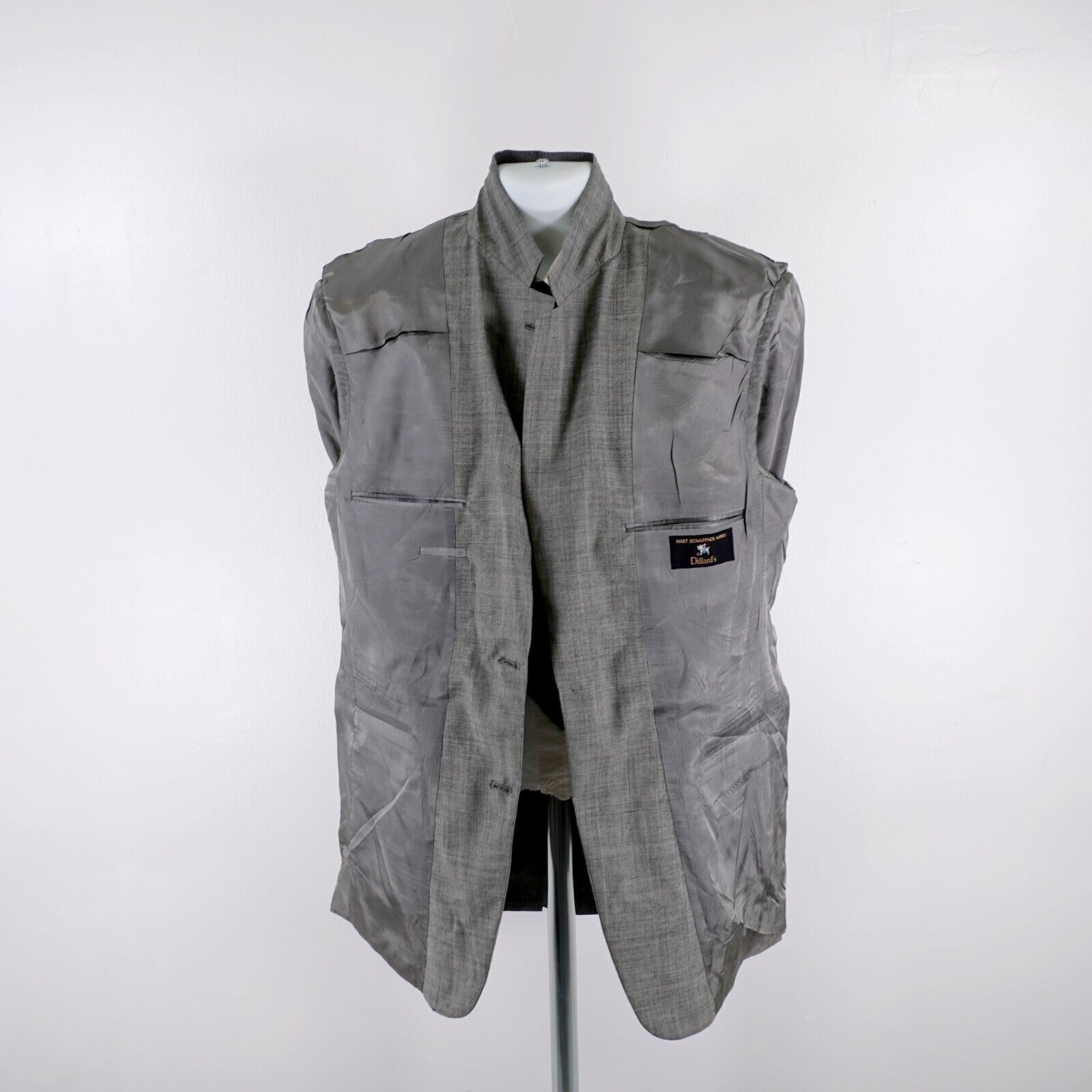 Hart Schaffner Marx Hart Schaffner Marx Wool Gray Glen Plaid W/ Red Windowpane 2 Size 42L - 10 Thumbnail