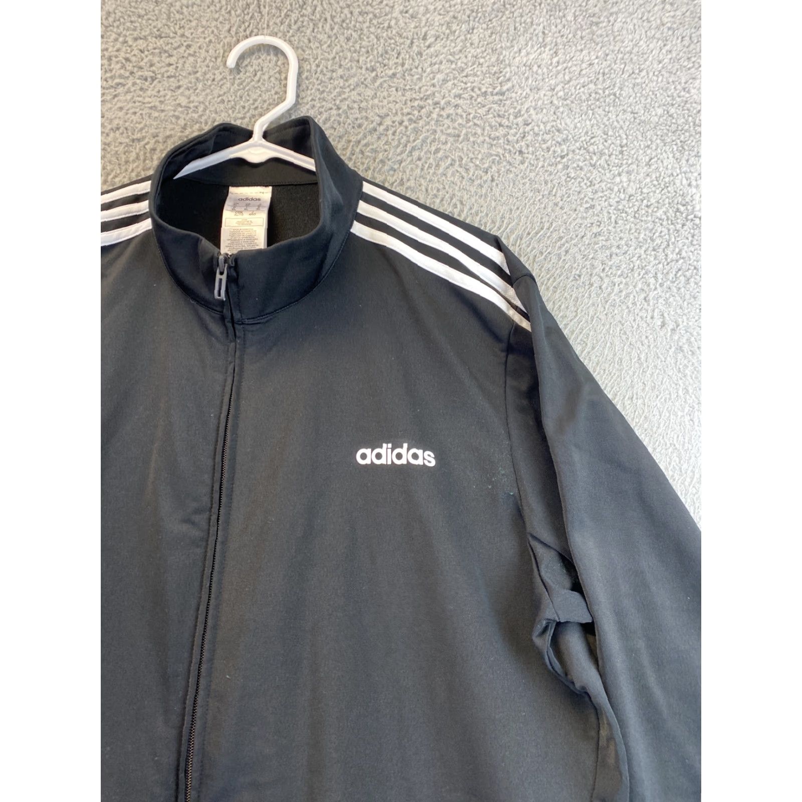 Adidas adidas Mens sz XL Black White 3 Stripe Full Zip Track Jacket/ 92-26 Size US XL / EU 56 / 4 - 2 Thumbnail