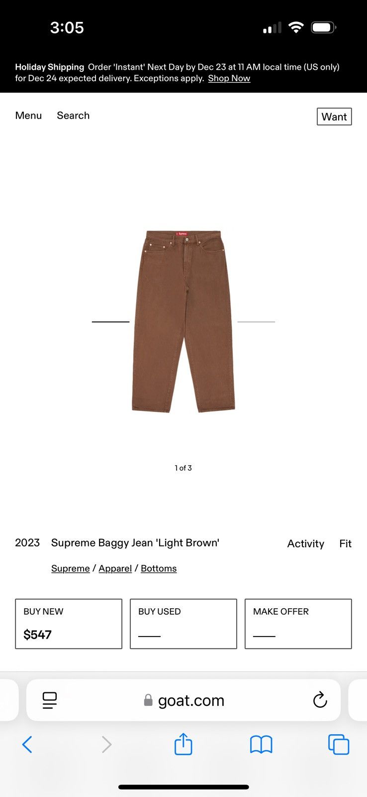 Supreme supreme baggy jean fw23 brown size 36 camo locharron Size US 36 / EU 52 - 10 Thumbnail