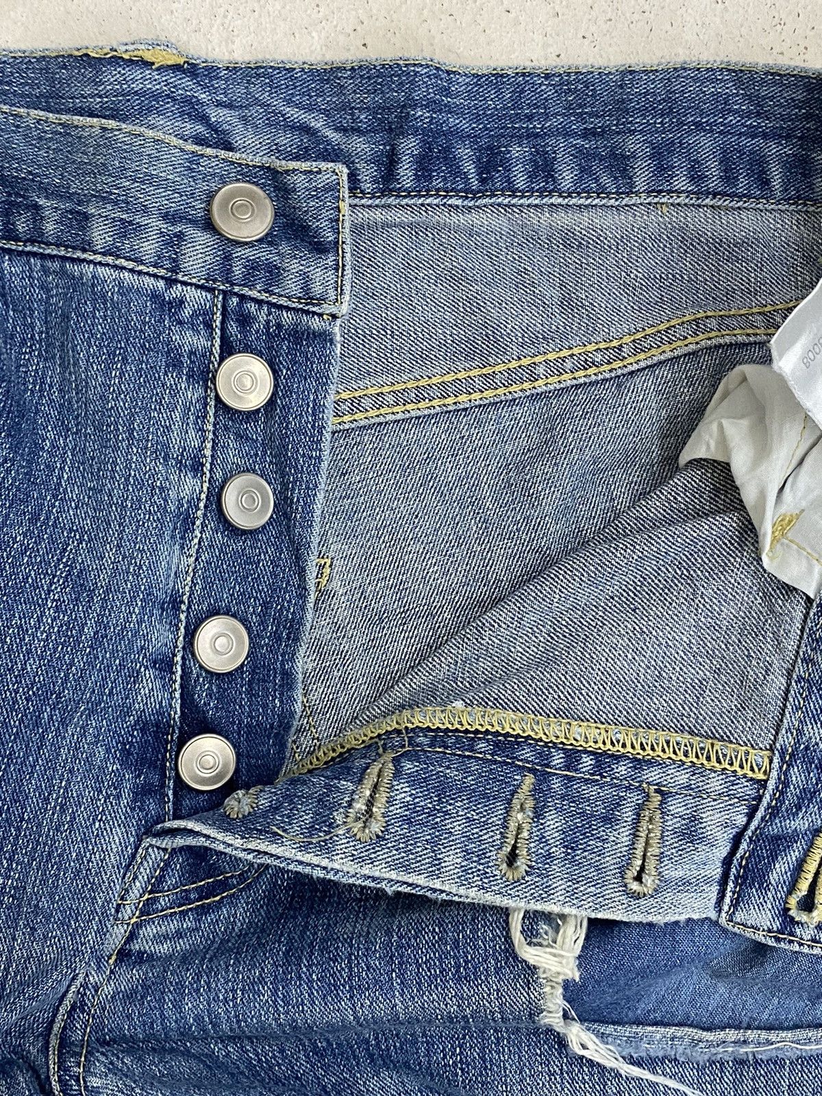 If Six Was Nine Universal Jean Ripped Distressed Art Patch Straight Cut Size US 34 / EU 50 - 11 Thumbnail