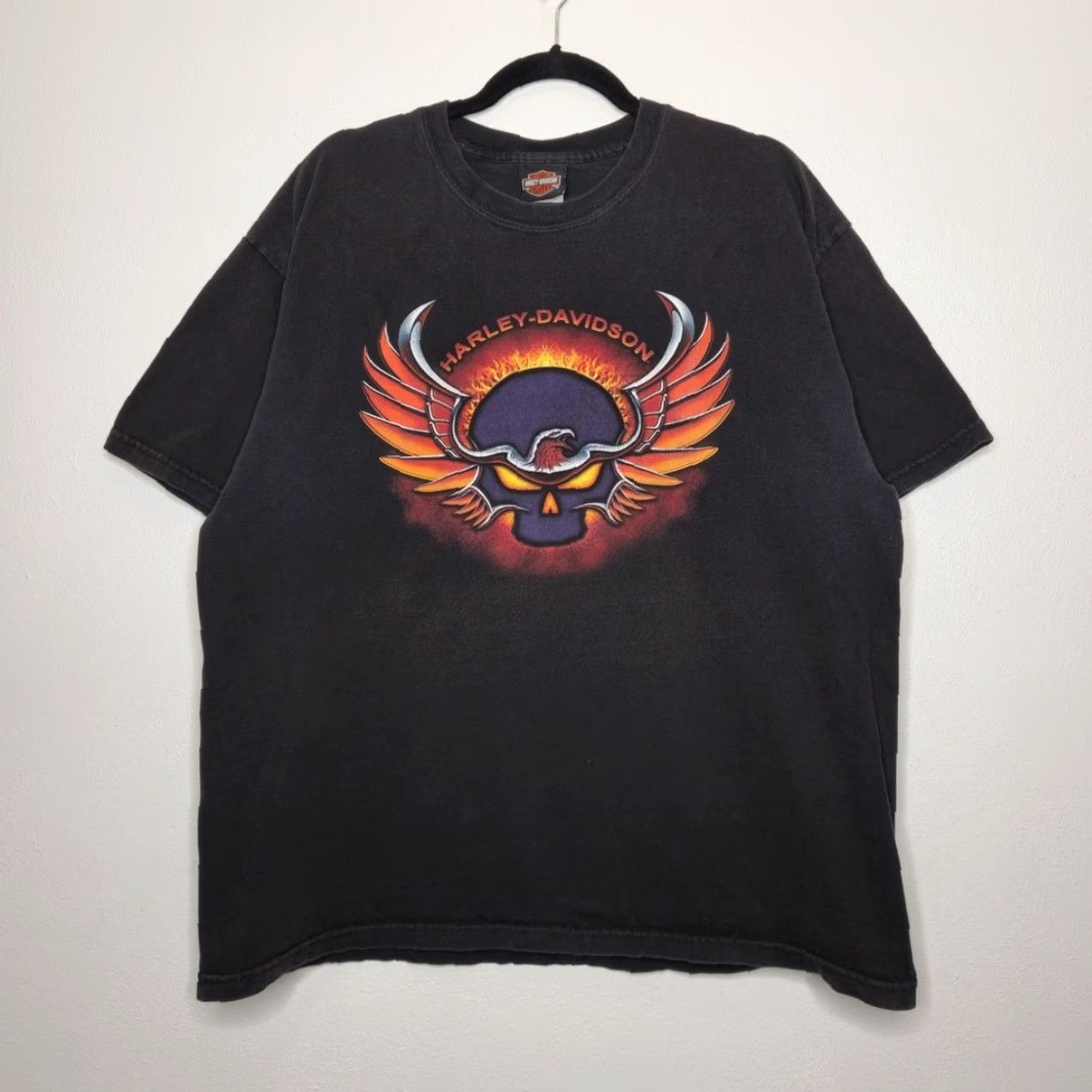 Harley Davidson VINTAGE Harley Davidson Shirt XL Black Mens HD Sweden Skull Flame y2k 90s Biker Size US XL / EU 56 / 4 - 2 Thumbnail