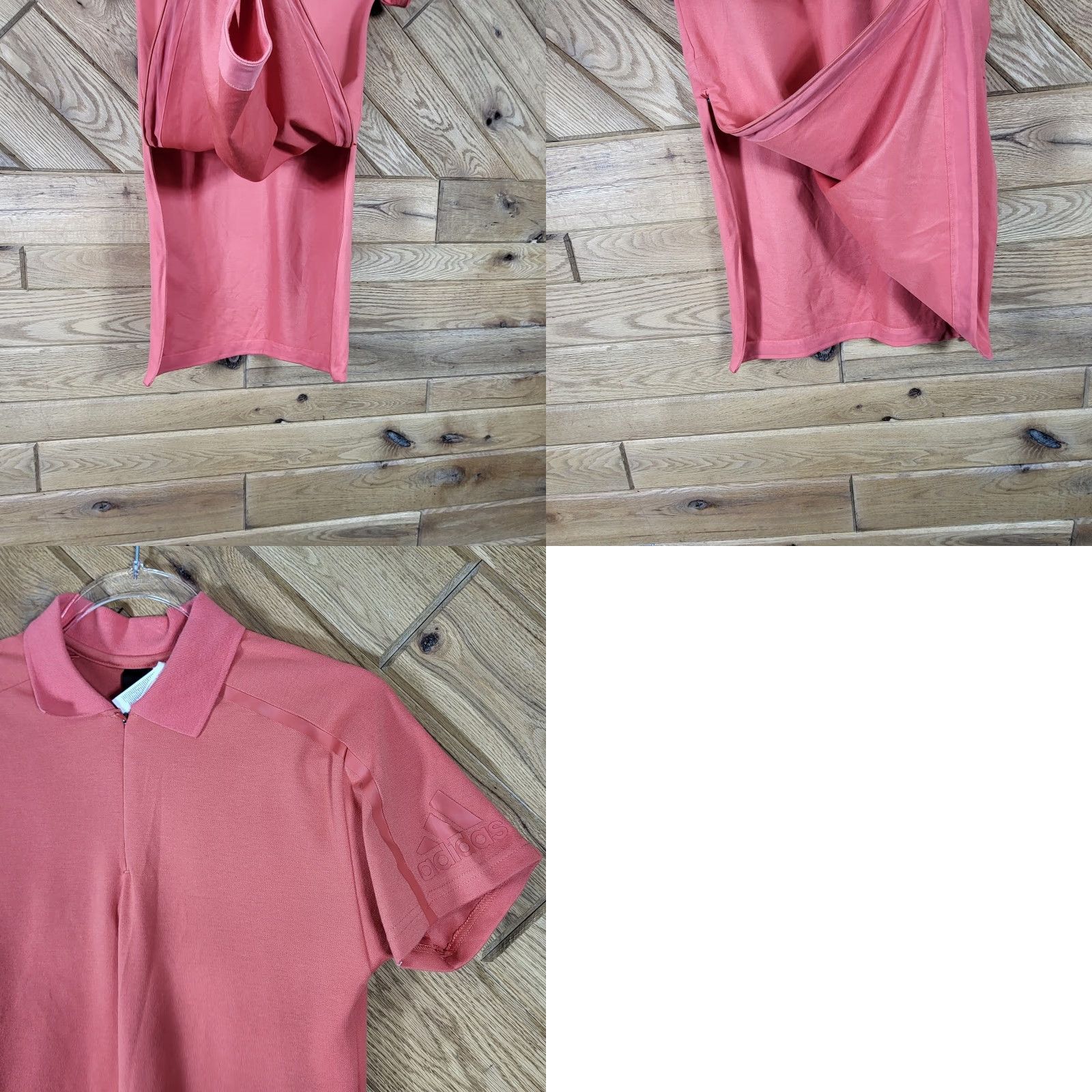 Adidas Adidas Polo Dress Womens Size S Coral Pink Quarter Zip Short Sleeve Side Zippers Dress Size S / US 4 / IT 40 - 9 Thumbnail