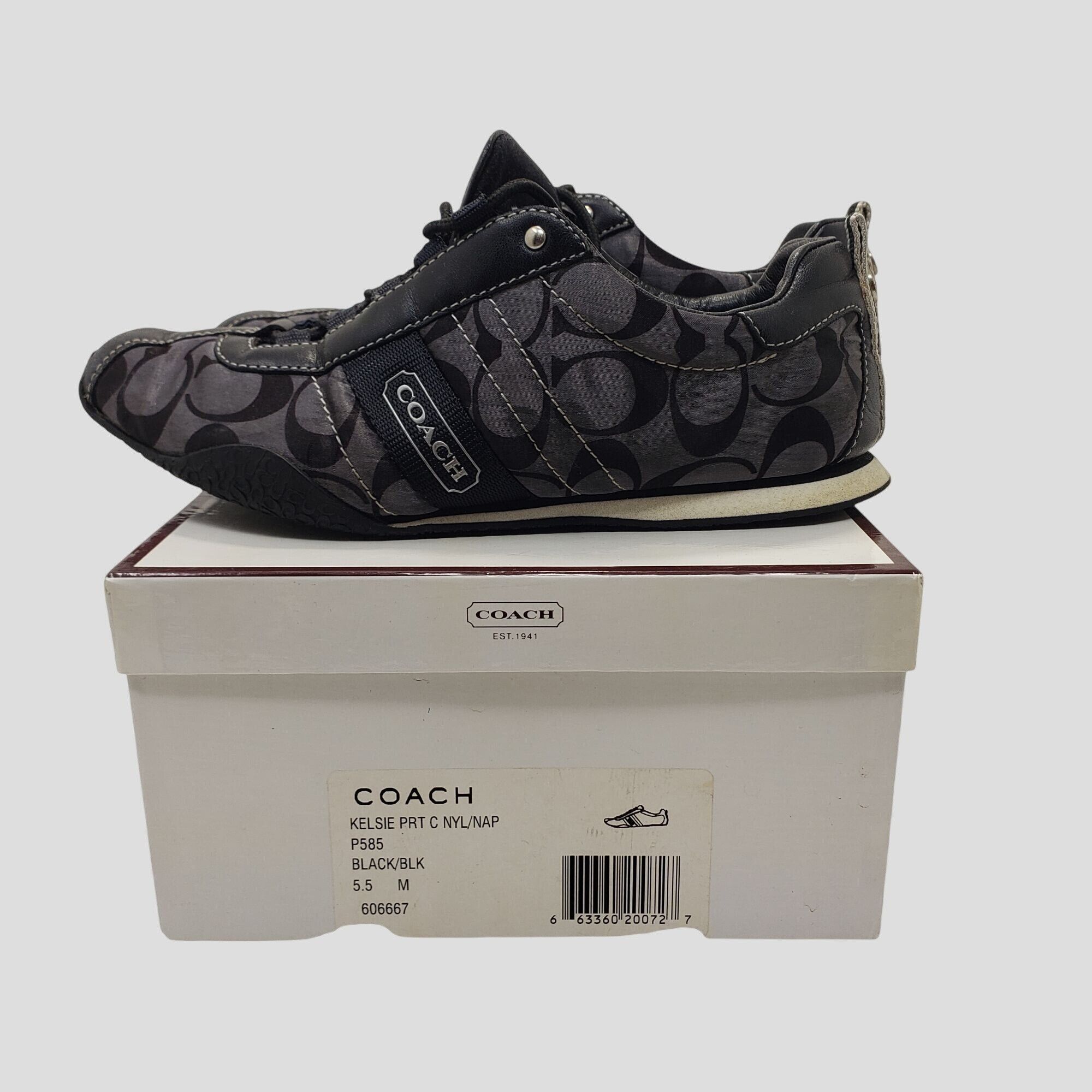 Coach Coach Kelsie Black & Gray Lace-Up Sneakers Womens Size 5.5M Size US 5.5 / EU 38 - 1 Thumbnail